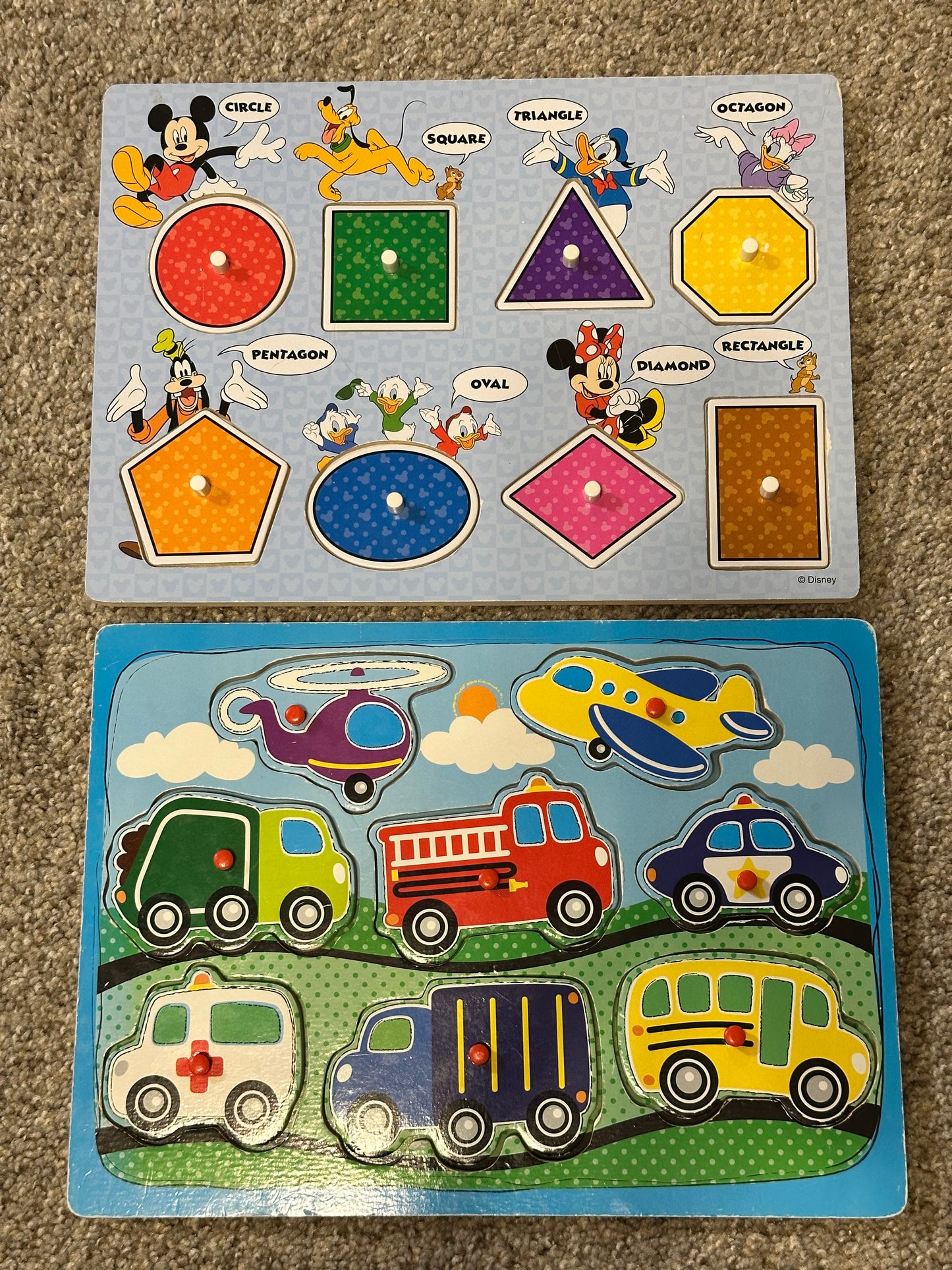 #65 Toddler Puzzles - Mickey Mouse Shapes + Vehicles