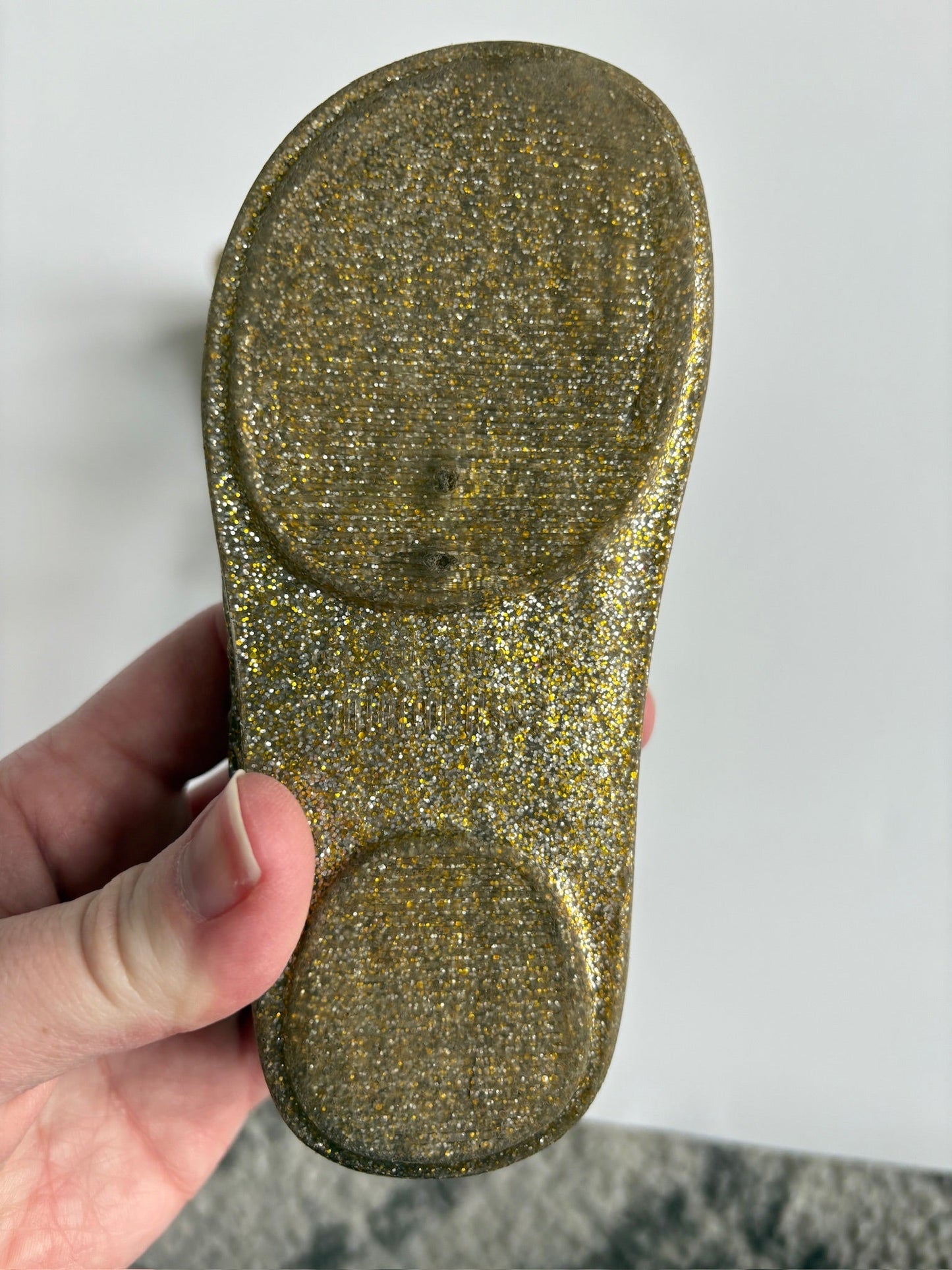 Seller #105 - Size 8c Girls Mini Melissa Campana Gold Shoes GUC - RUN SMALL