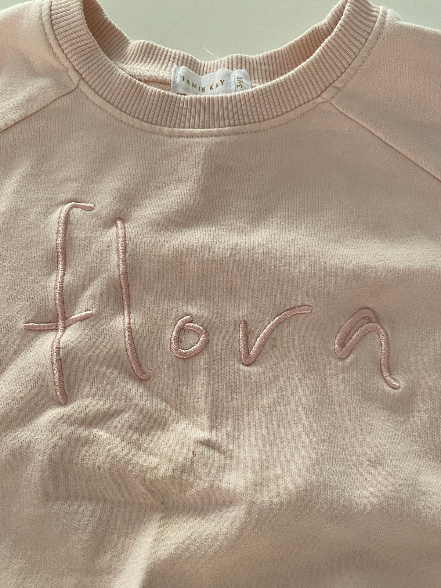 #117- Girls 3T, Jamie Kay pink ‘Flora’ sweatshirt, VGUC