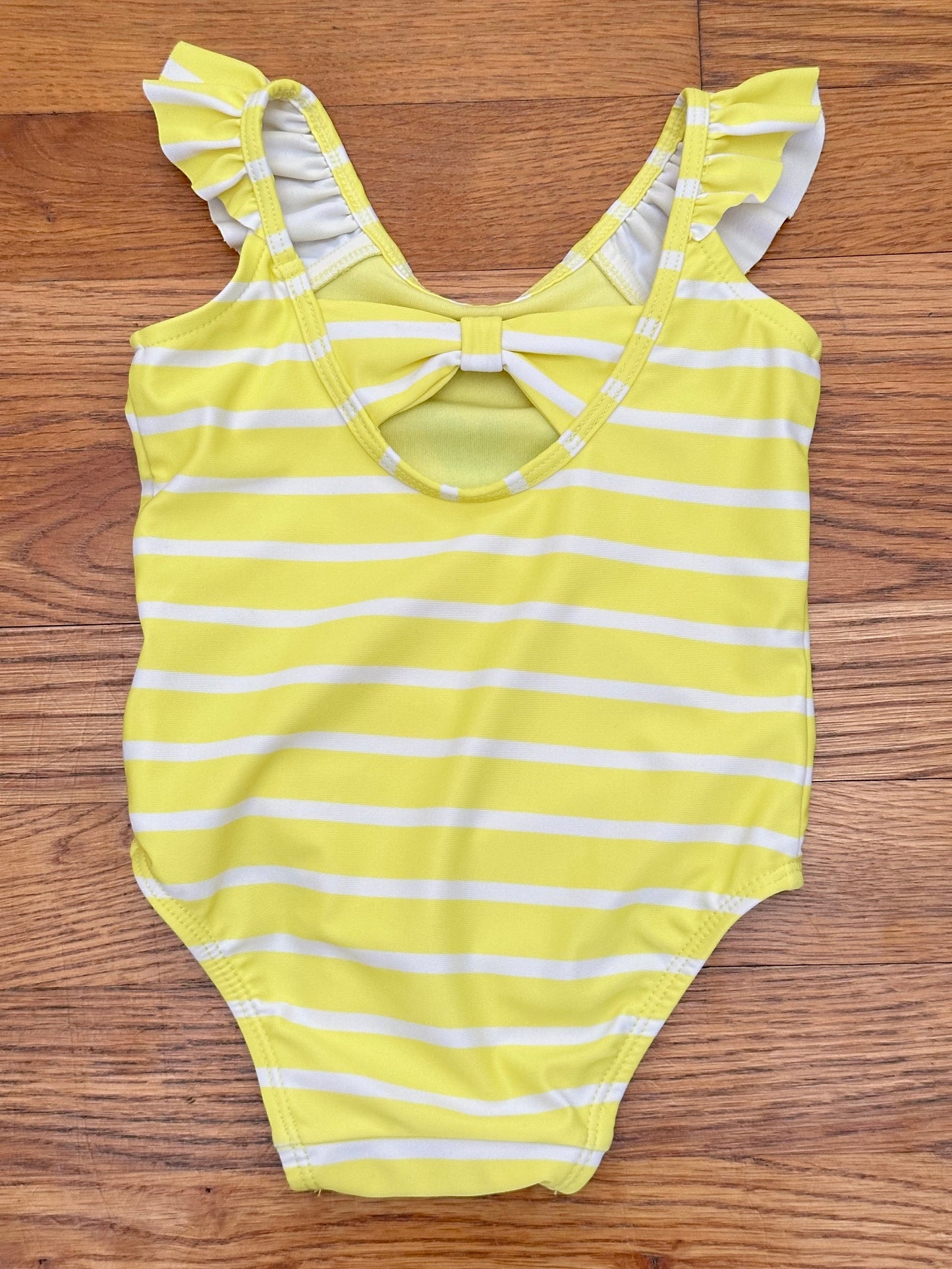 #65 Gap Girls 6-12m Yellow Strawberry Swim Suit
