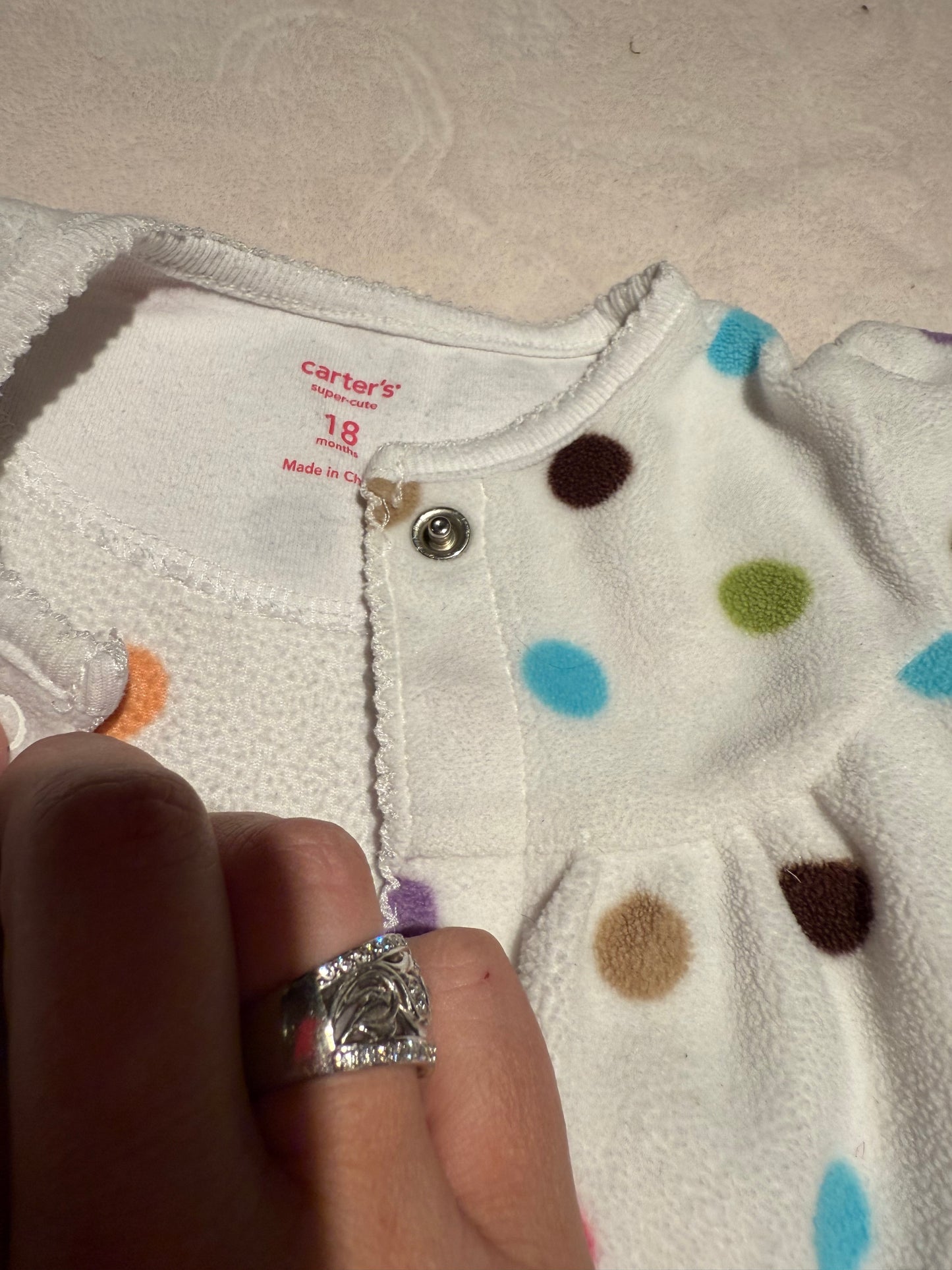 136 EUC carters 18m cupcake fleece outfit