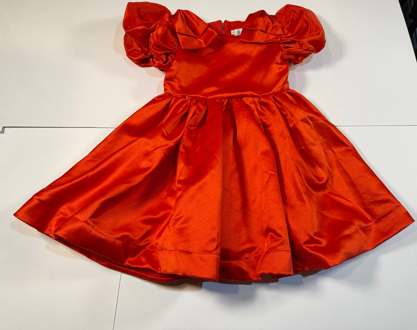 #180 Girls 5 Trish Scully Red Satin Twirl Dress (2 available)