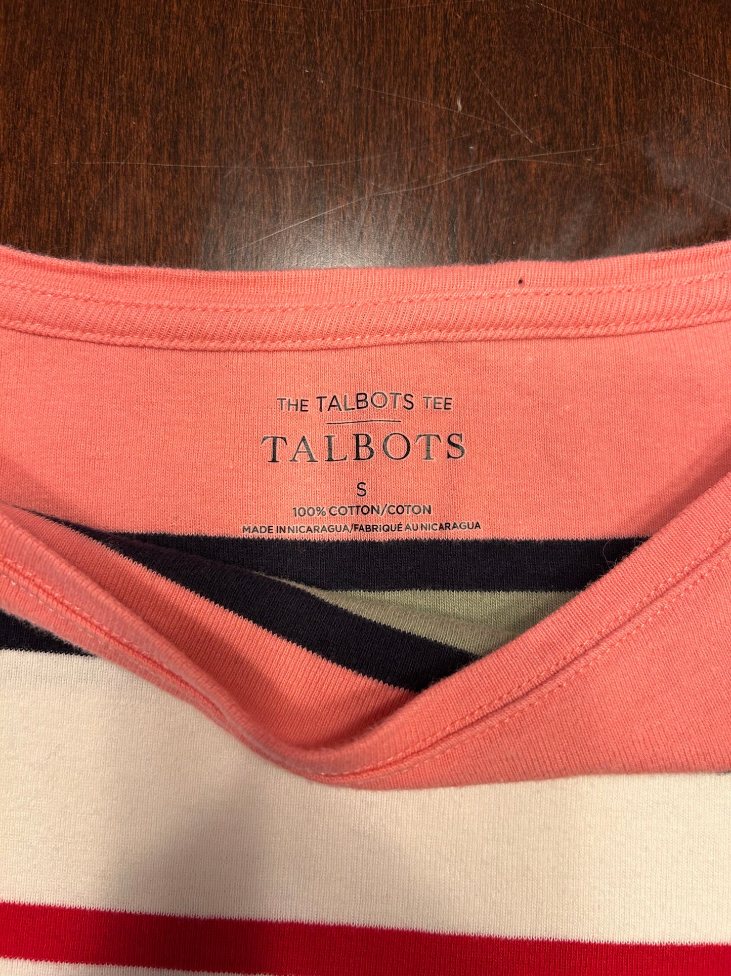 #18 Reduced! Talbots boatneck striped tee women’s size small