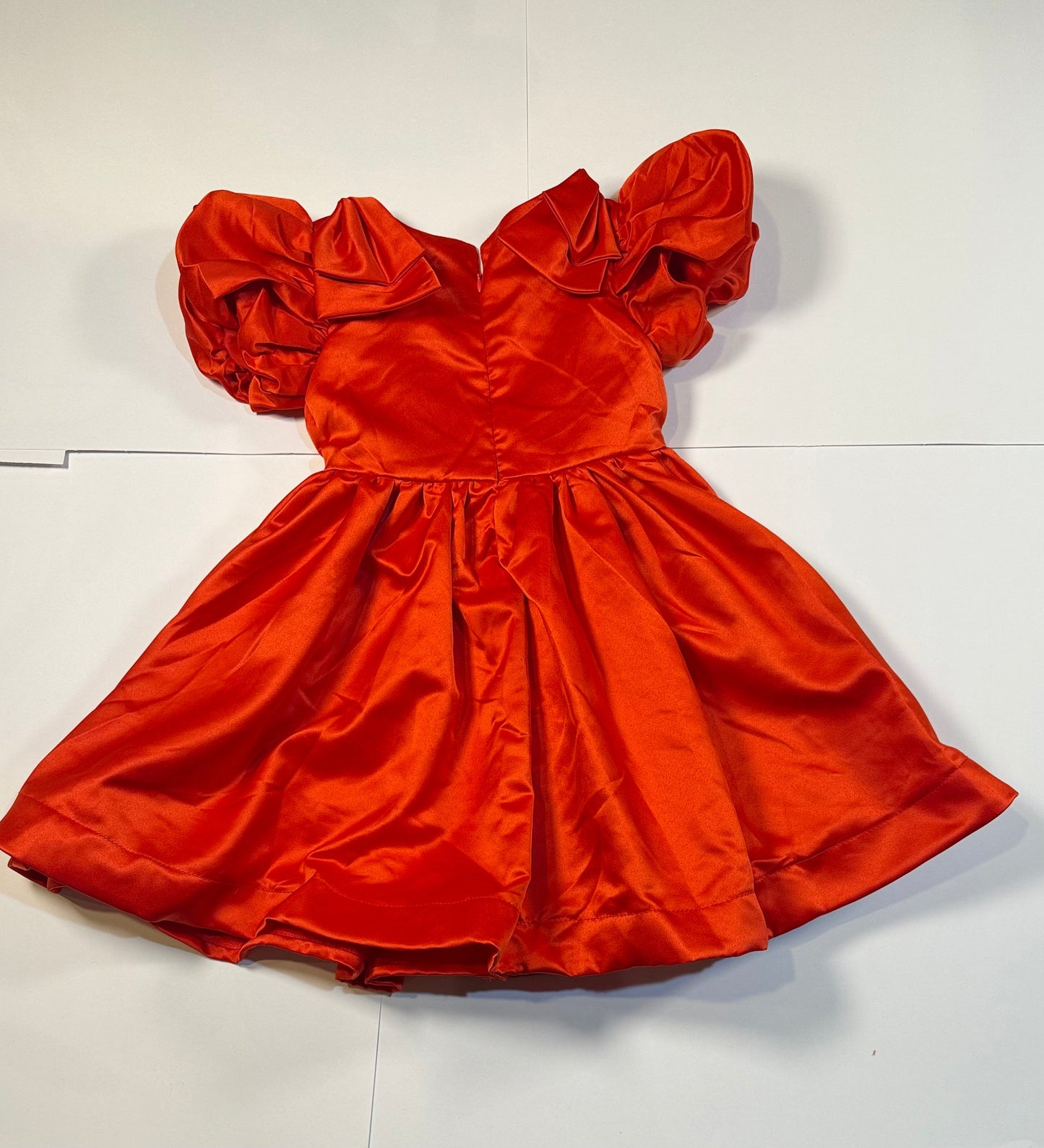 #180 Girls 5 Trish Scully Red Satin Twirl Dress (2 available)