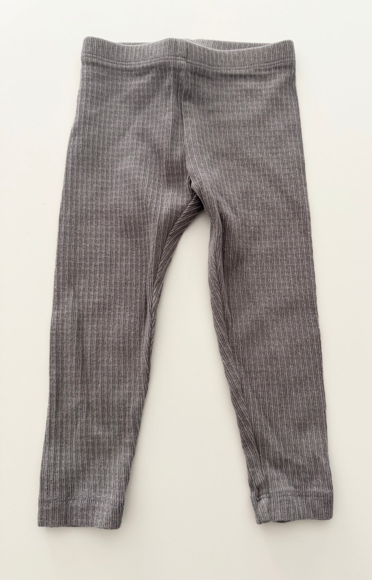 #117, Girls 24M, Tea legging bundle, purple stripe, pink stripe, & grey ribbed, VGUC
