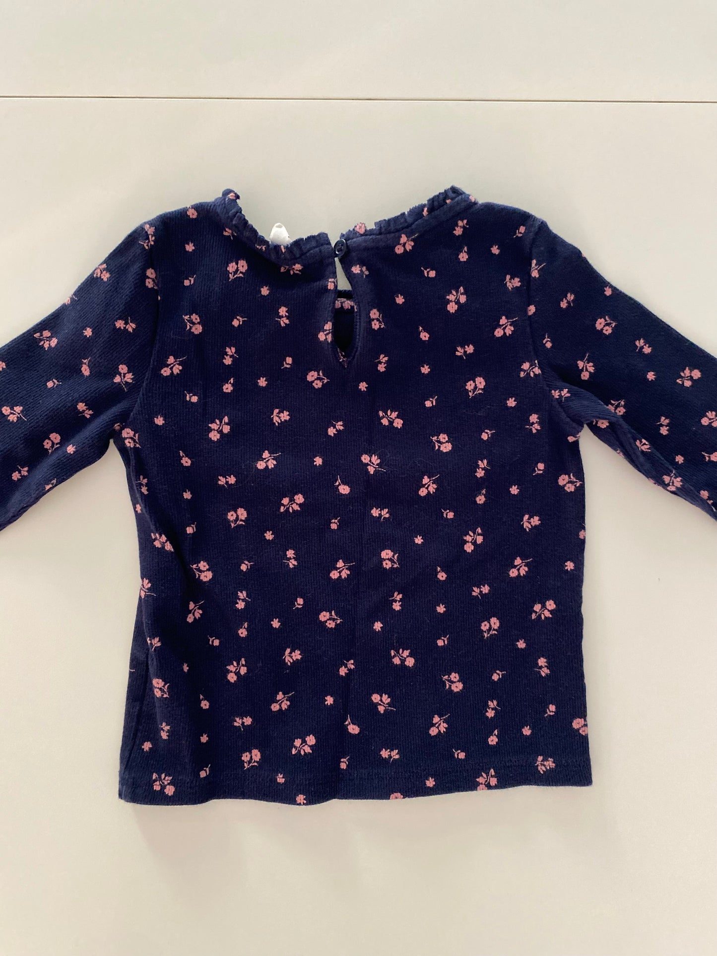 #117-Girls 3T, Gap Ribbed Shirt Bundle, Floral & Black/White Striped, EUC,*reduced*