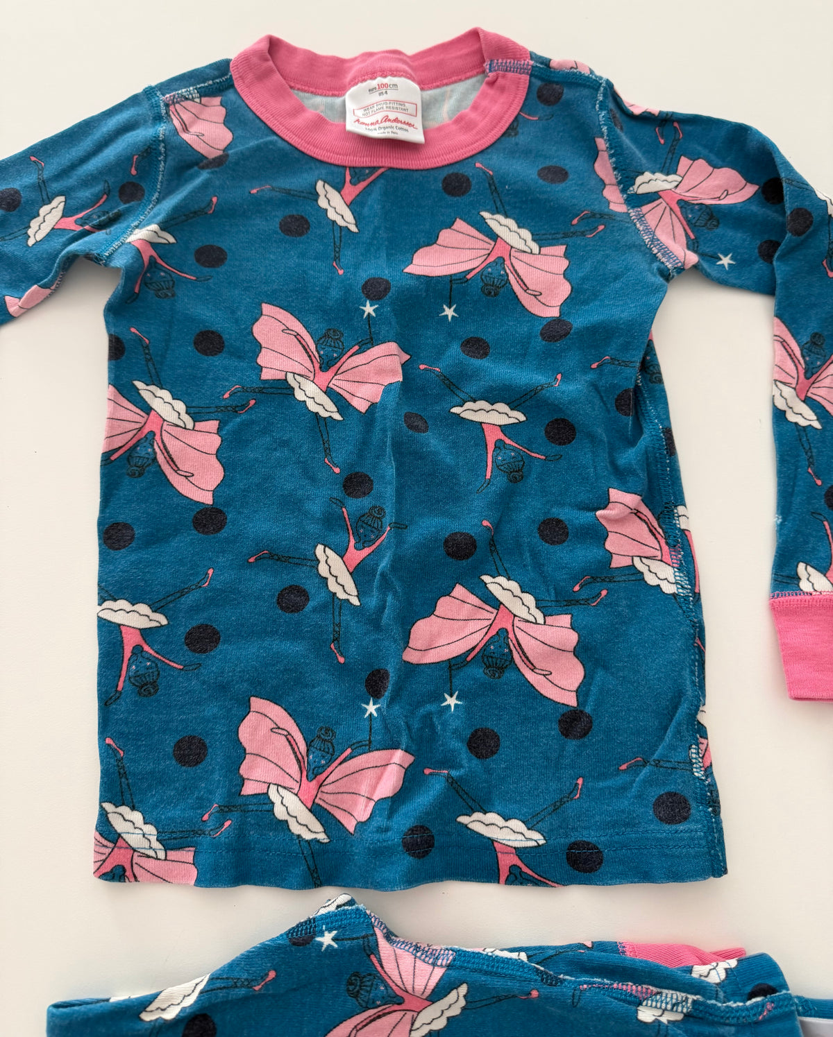 #117, Girls 4T, Hanna Andersson ballerina pajamas, GUC