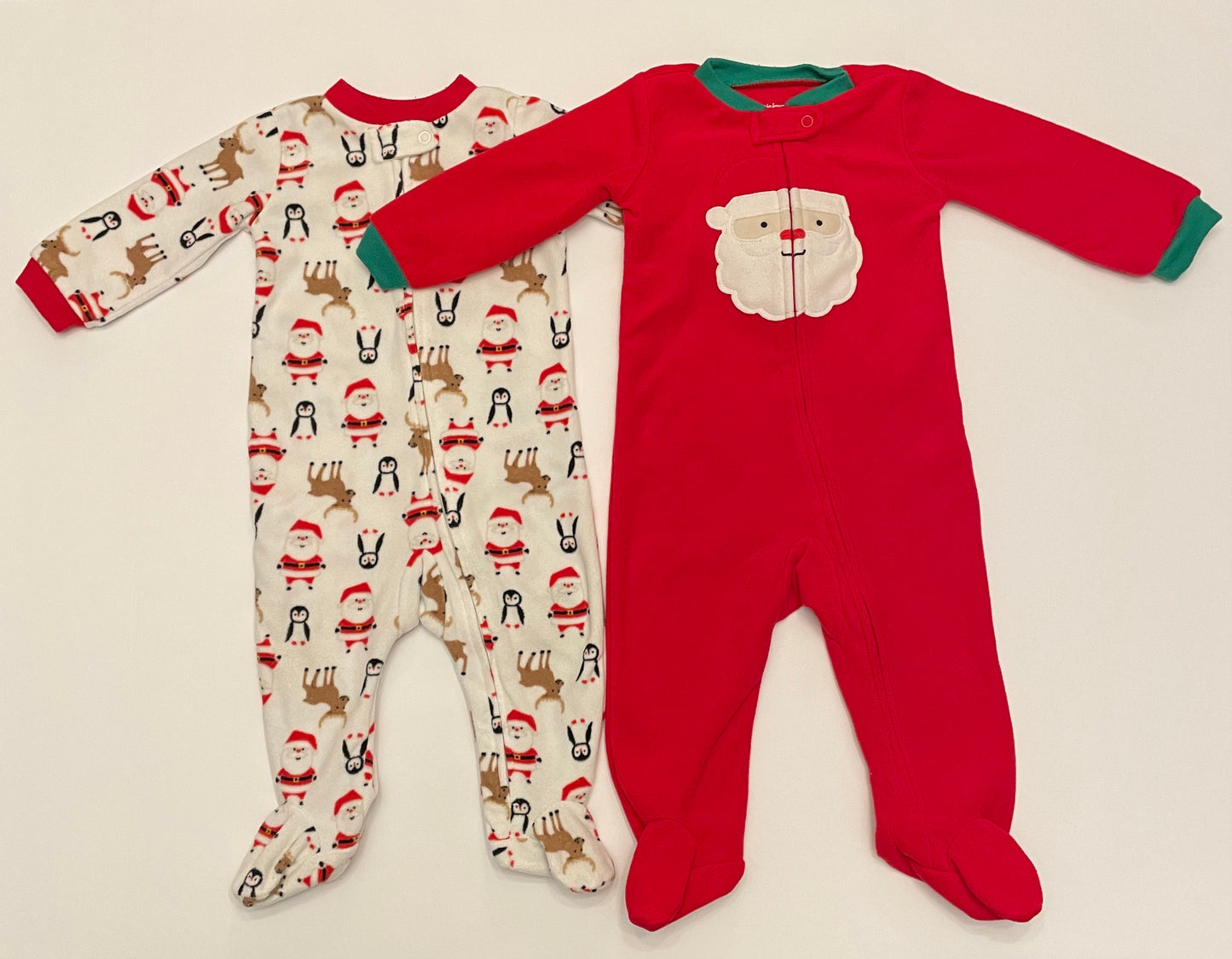 #75 - Gender Neutral 6-9M Christmas Fleece Sleepers