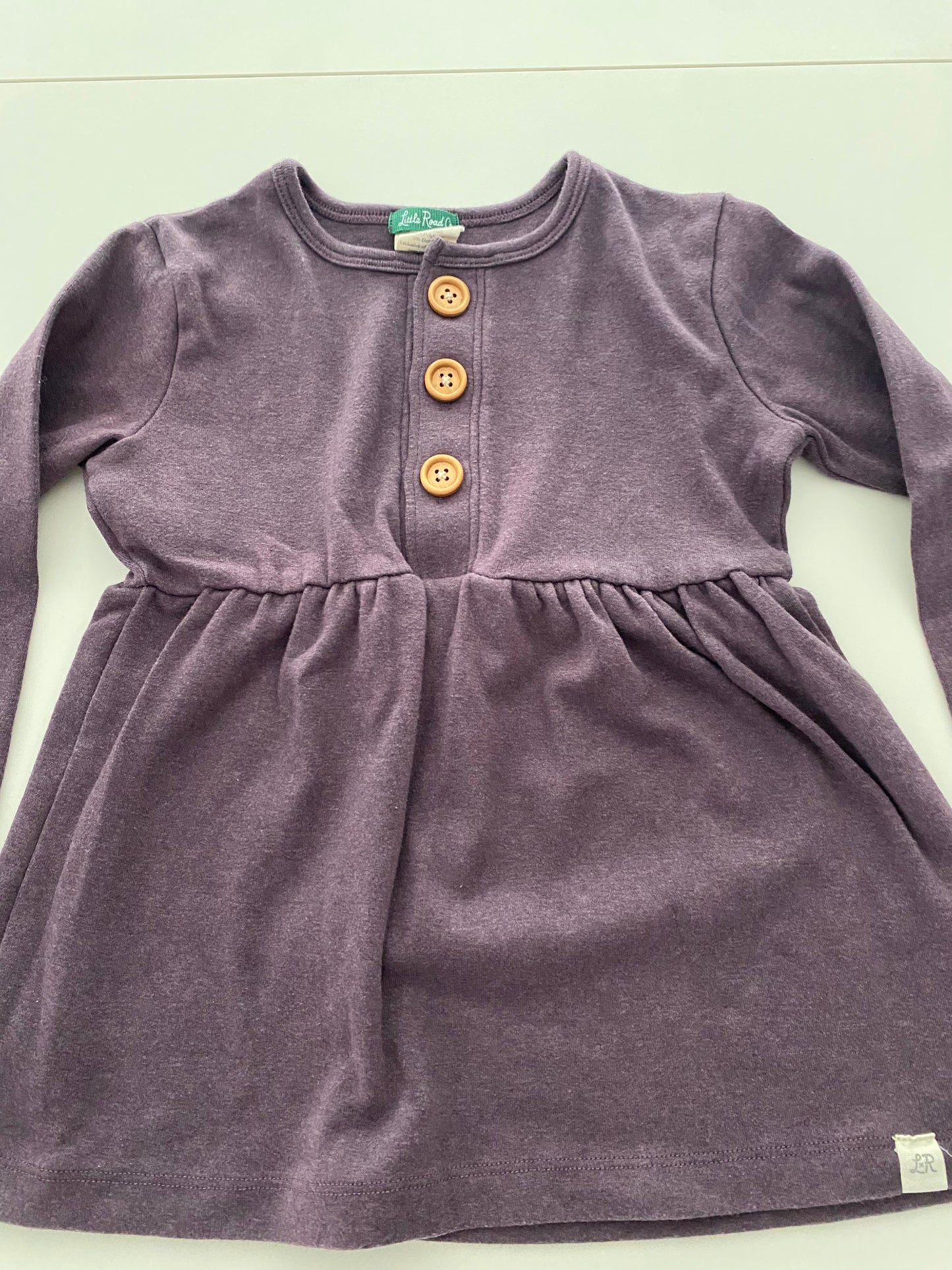 #117- Little Road Co. Dark purple tunic, girls 3Y, VGUC