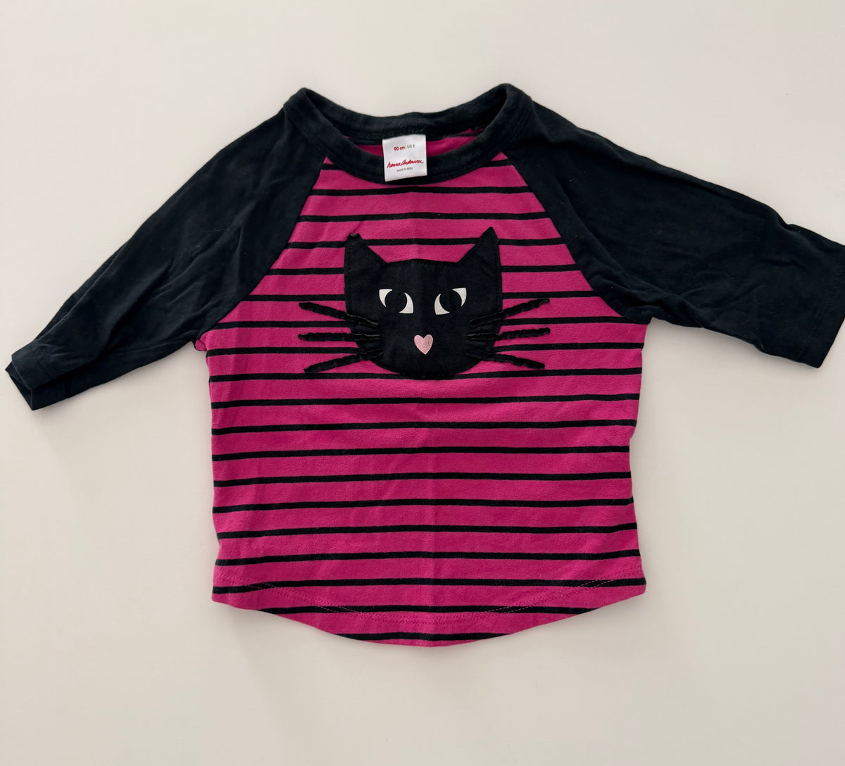 #117, Girls 3T, Hanna Andersson black cat shirt, GUC