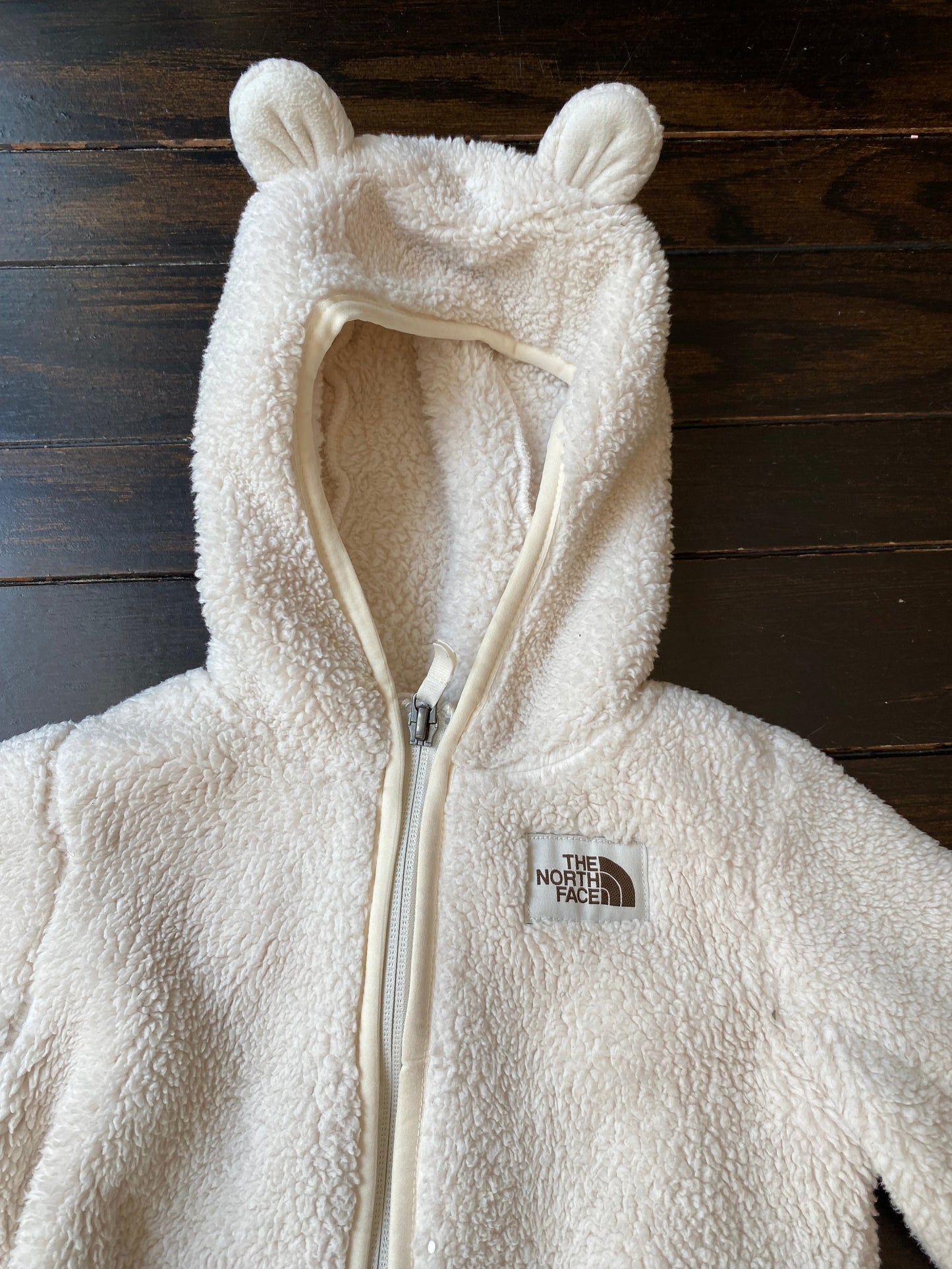 #117- Girls 24M, The North Face Campshire full zip Cream Sherpa coat, EUC,*reduced*