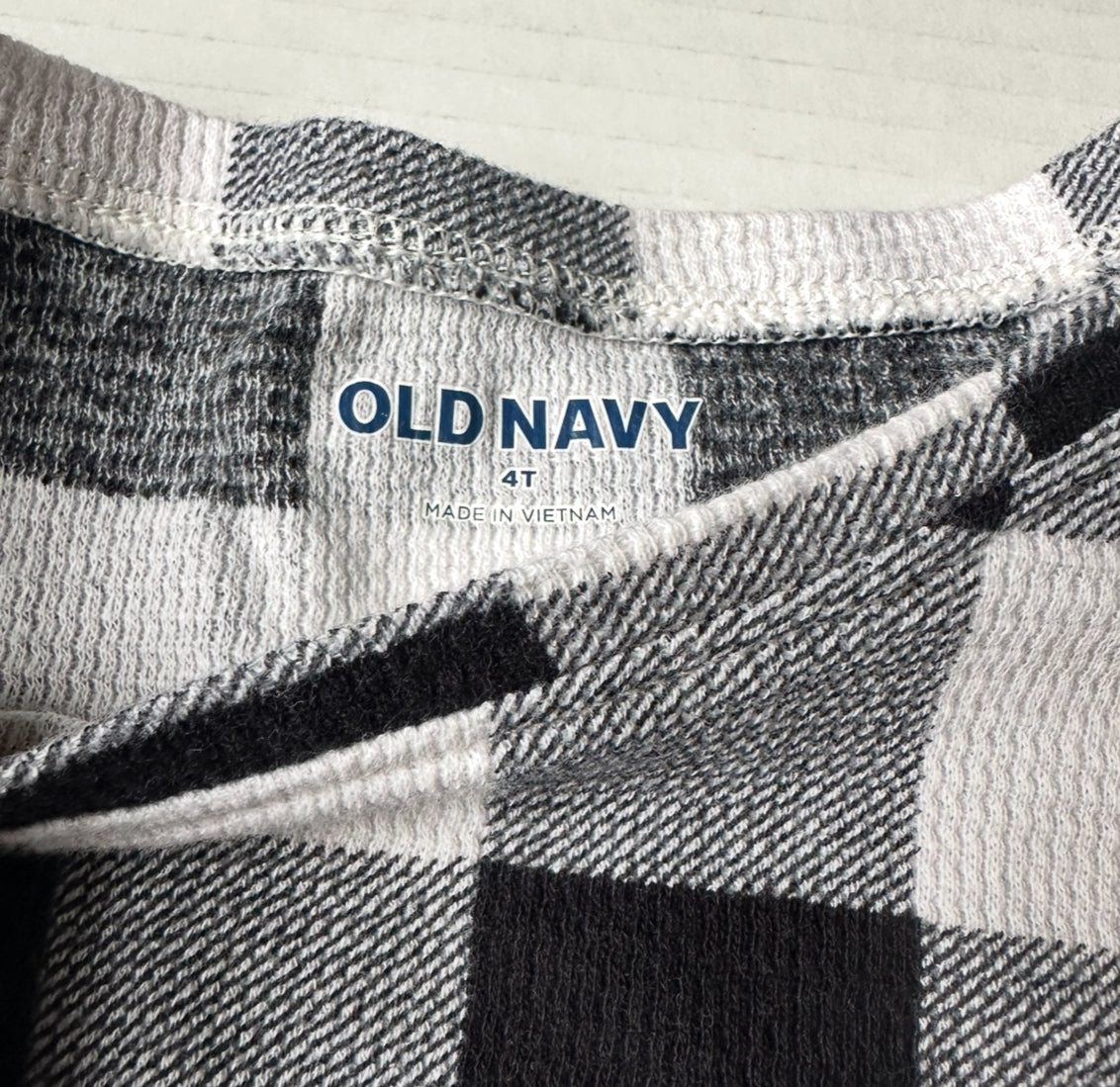 #93 Old Navy Black.& White Buffalo Check Plaid Dress Girls 4T