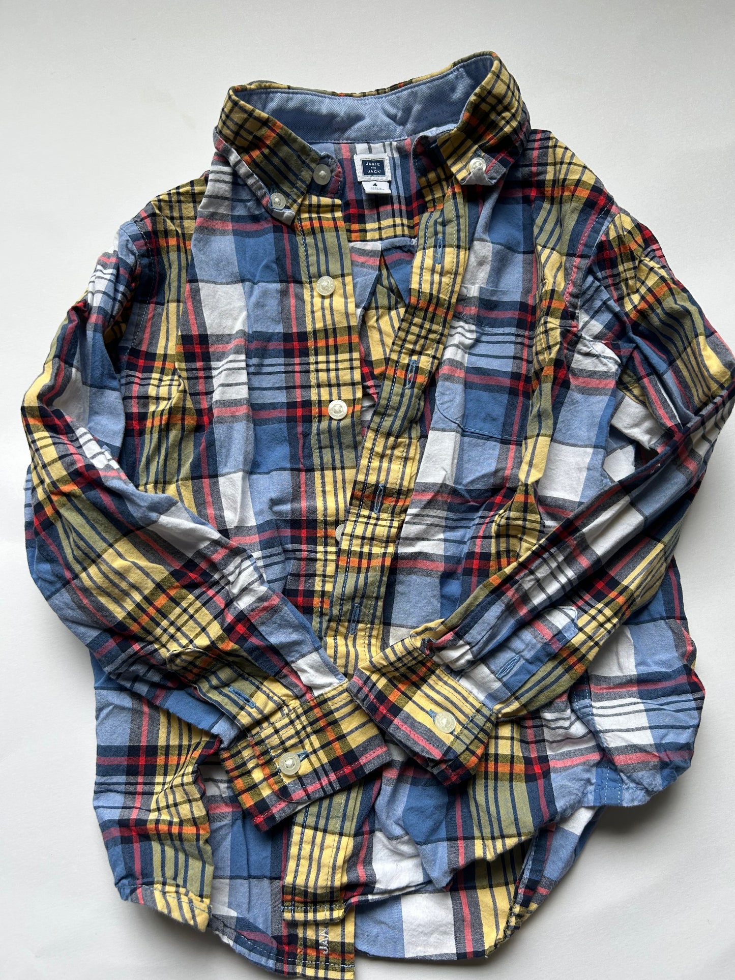 Seller 21 Janie and Jack button up blue/yellow boys 4t