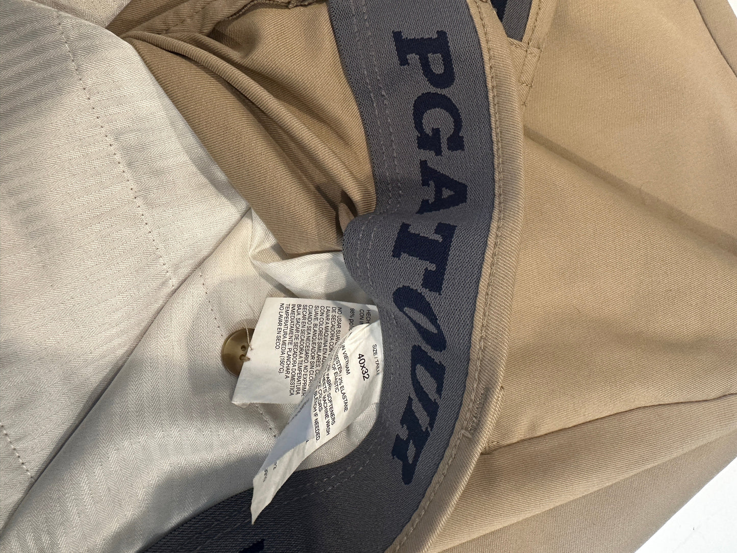 #33 REDUCED Men's PGA Tour flat front pant - khaki size 40x32