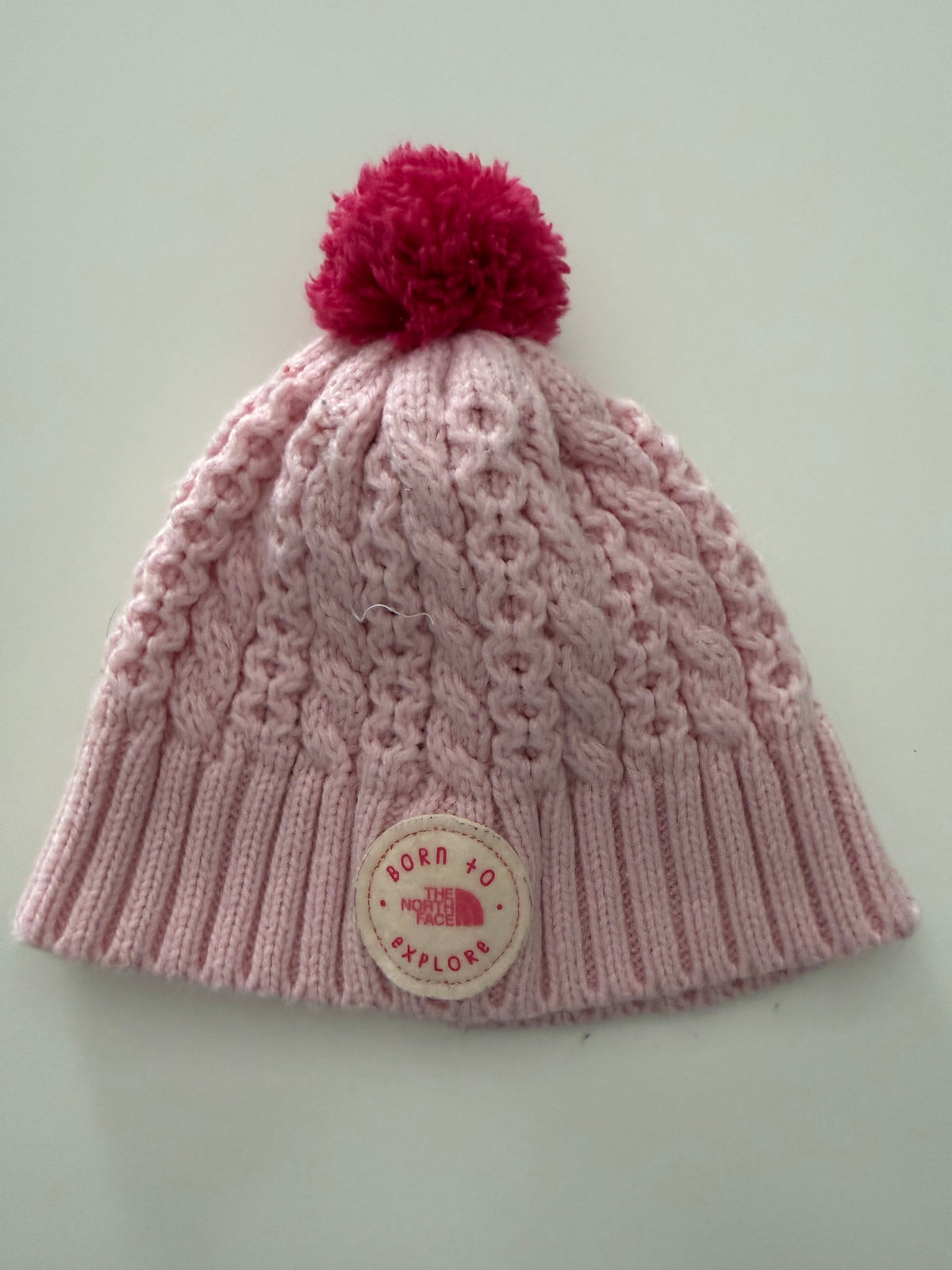 #117, Girls XS 6-24M, The North Face pink hat, GUC