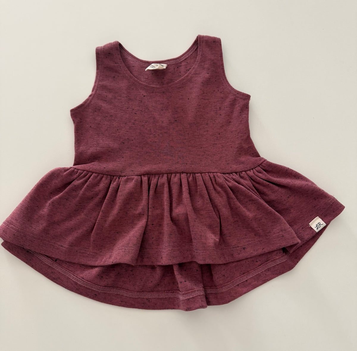 #117, Girls 2T, Lulu +Roo plum peplum top, EUC