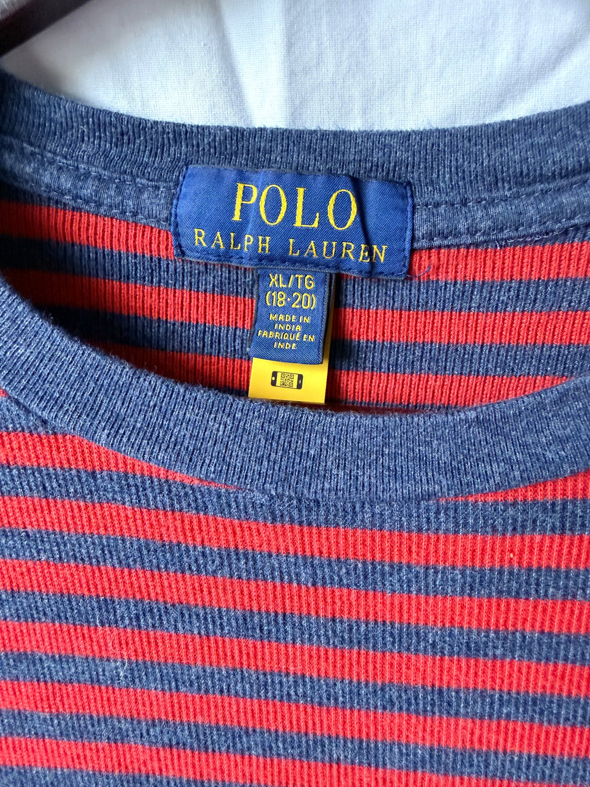 #143 Polo Ralph Lauren long sleeve Henley tee with stripes boys size XL (18/20)