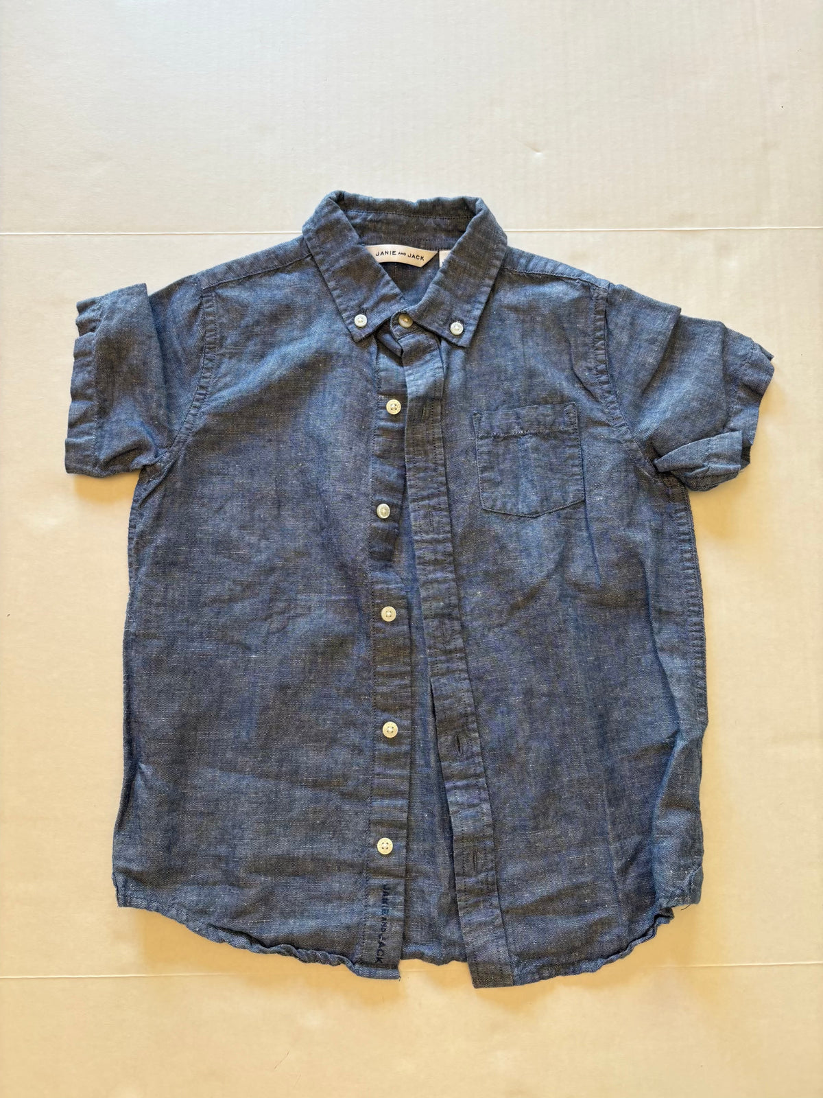 Seller 118 EUC Boys Janie and Jack Linen Cotton button down Size 7