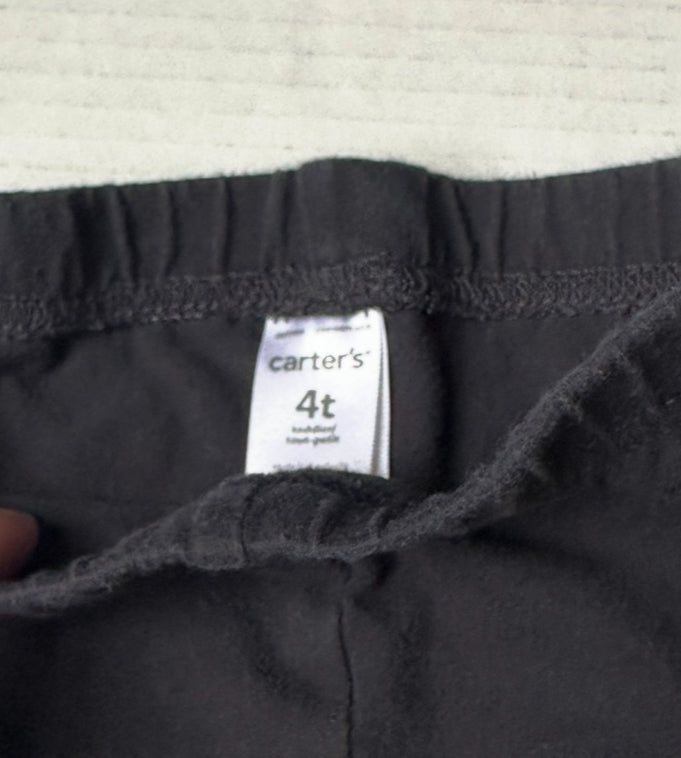 #93 Carter's Black Ruffle-lined Leggings Girls 4T