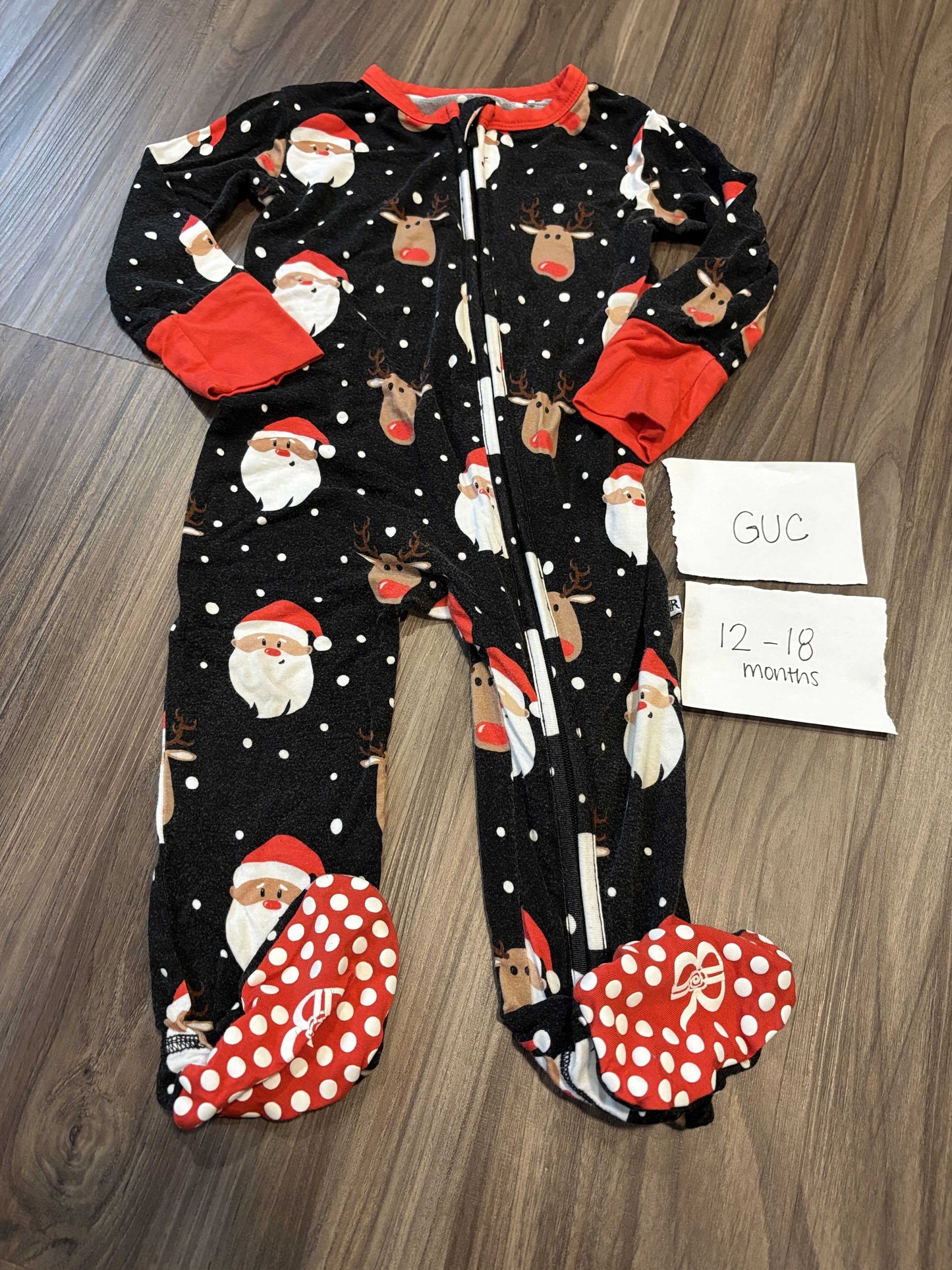 #138 - 12-18 Mo Bums & Roses (Bamboo) Santa Zippy GUC