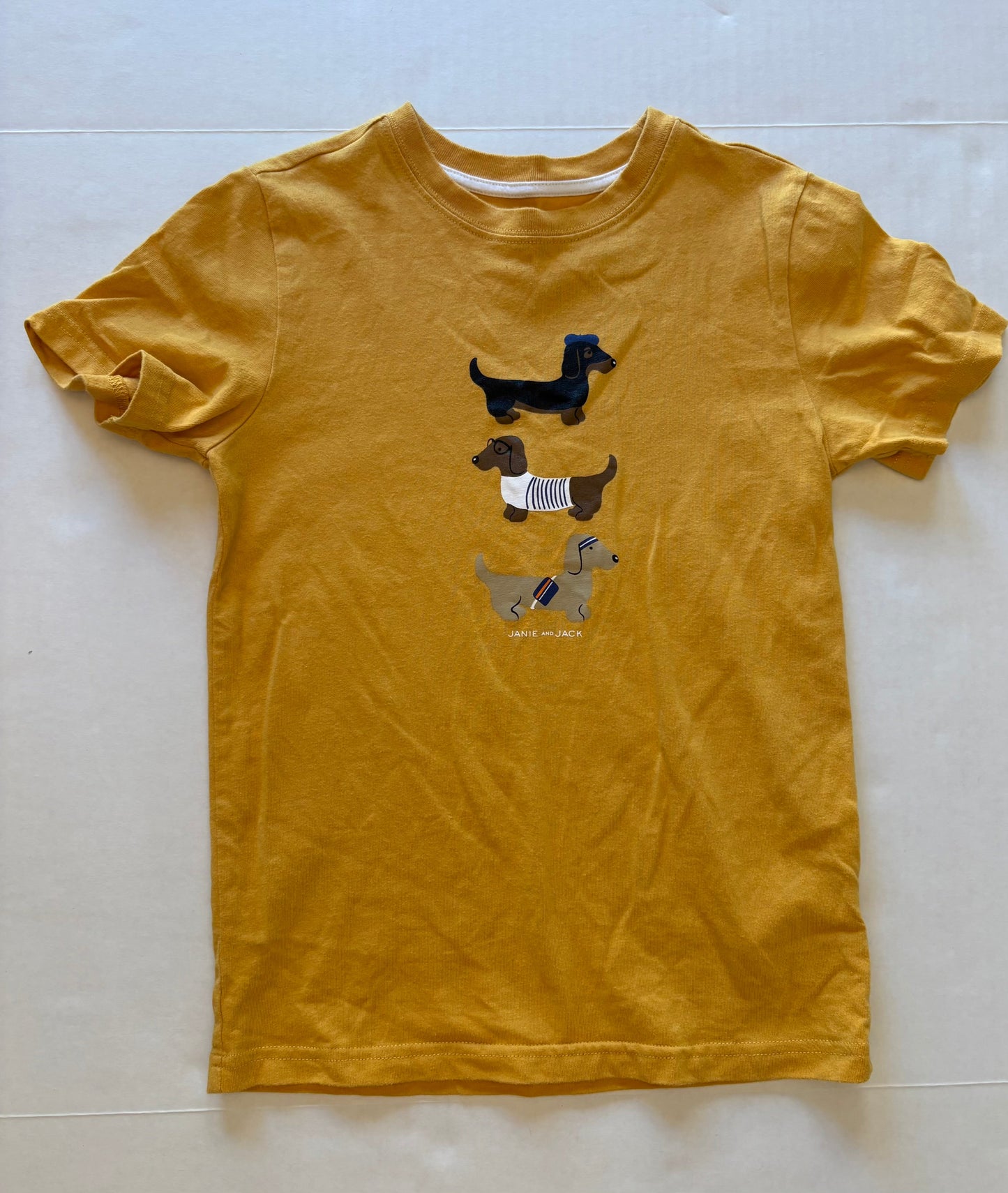 Seller 118 VGUC Boys Janie and Jack Dachshund tshirt Size 7