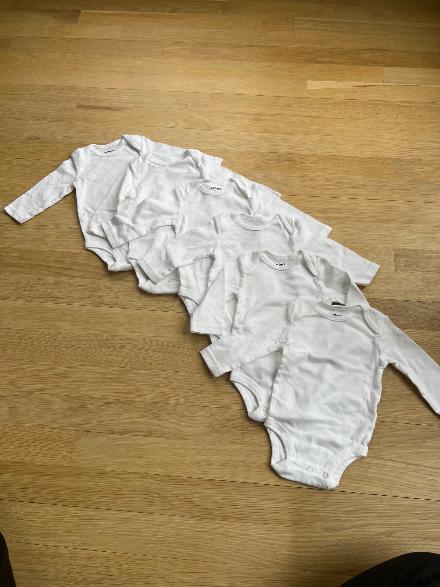 #41 Carters Long Sleeve White Onesies 3M NWOT PRICE REDUCED