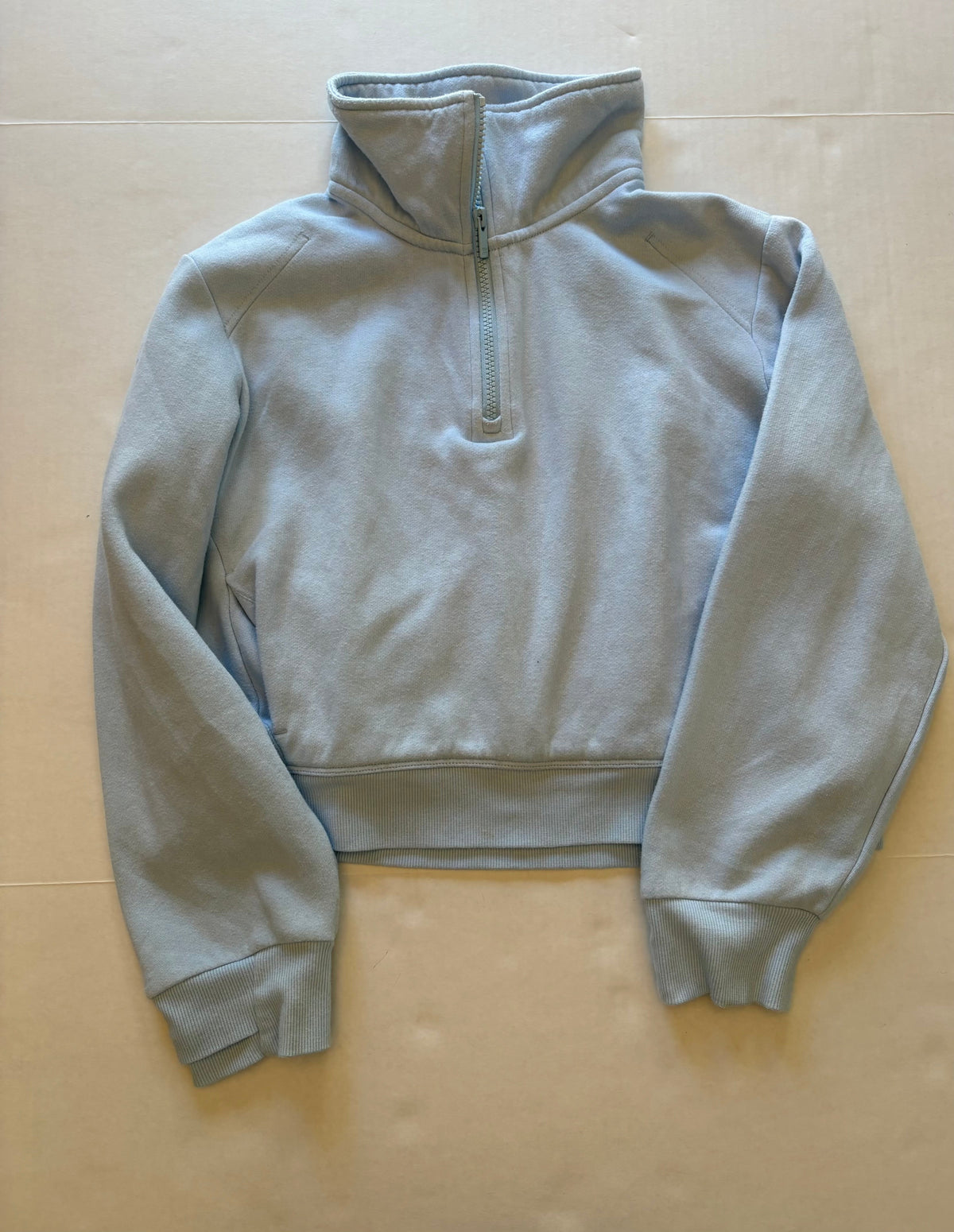 Seller 118 VGUC Girls All in Motion 1/4 zip. Light blue. Sweatshirt material. Size 14/XL
