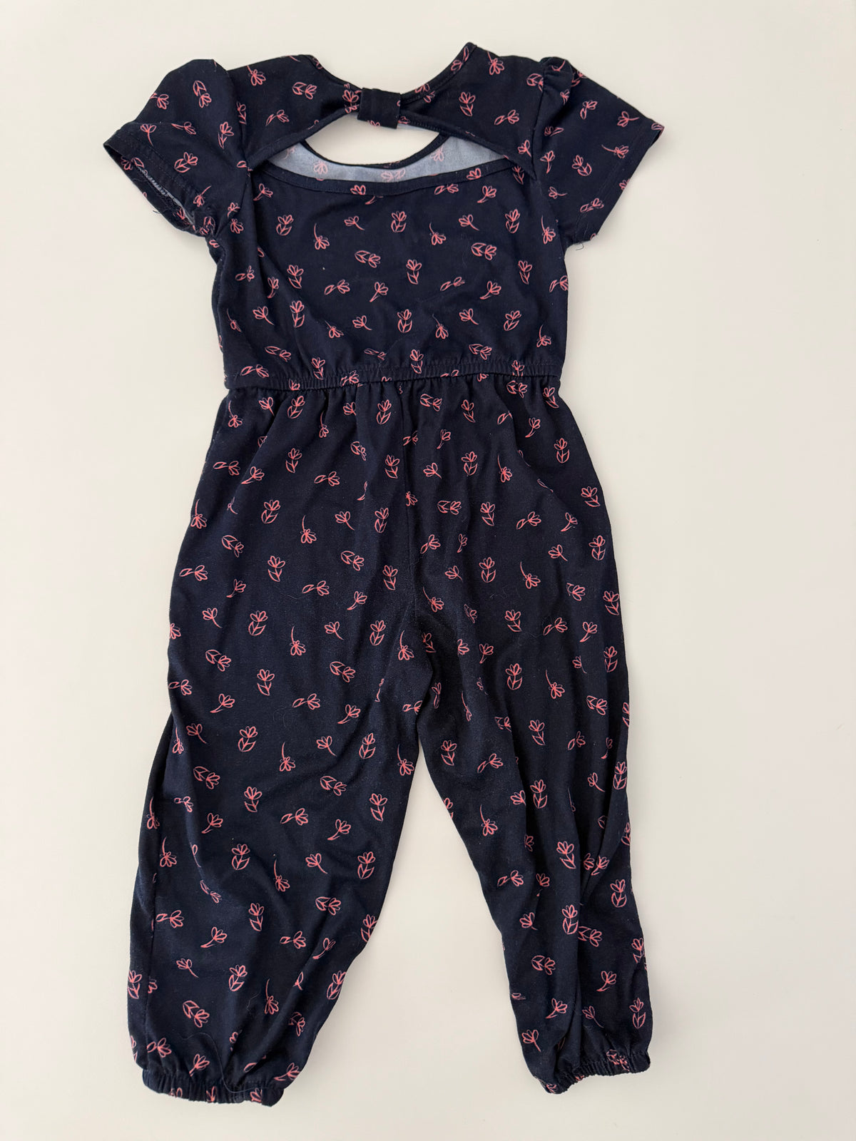 #117, Girls 4T, Picapino navy floral jumper, VGUC