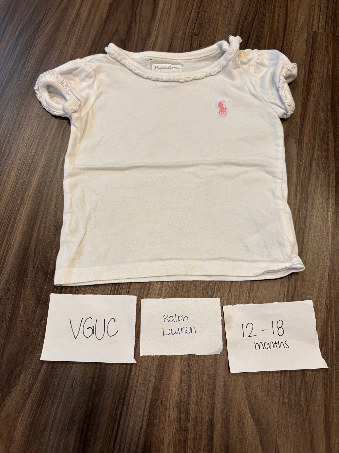 #77 - 12-18 Mo - VGUC Ralph Lauren - White Shirt