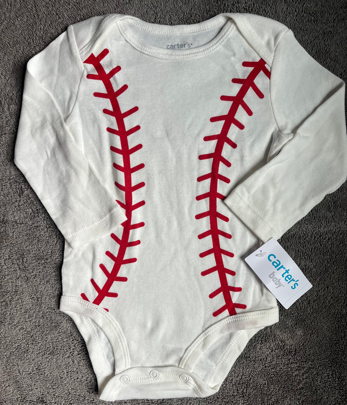 Seller #13 Carter’s gender neutral 9 months baseball onesie NWT