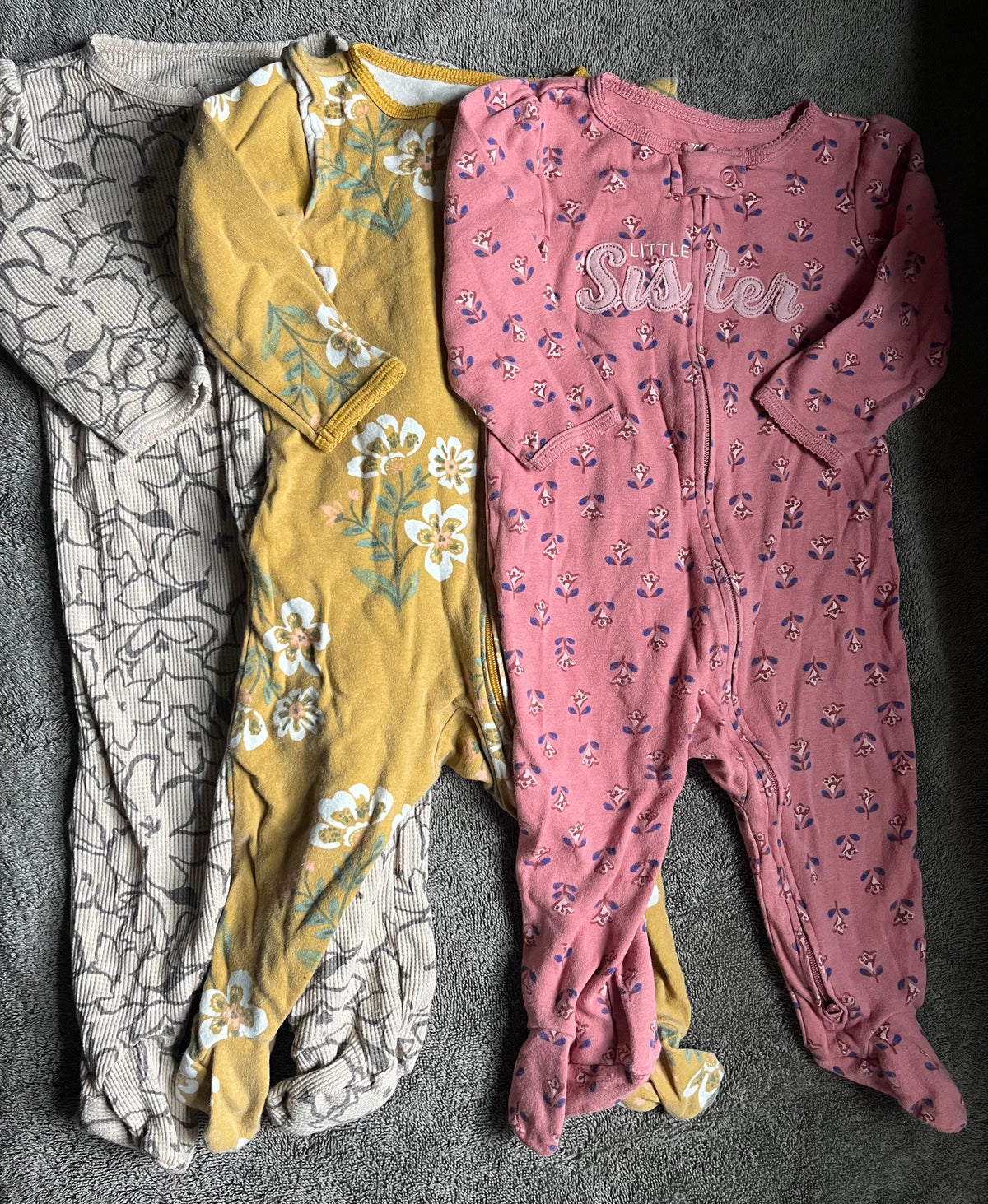 Seller #13 Carter’s girls 9 months footed sleeper pajamas bundle