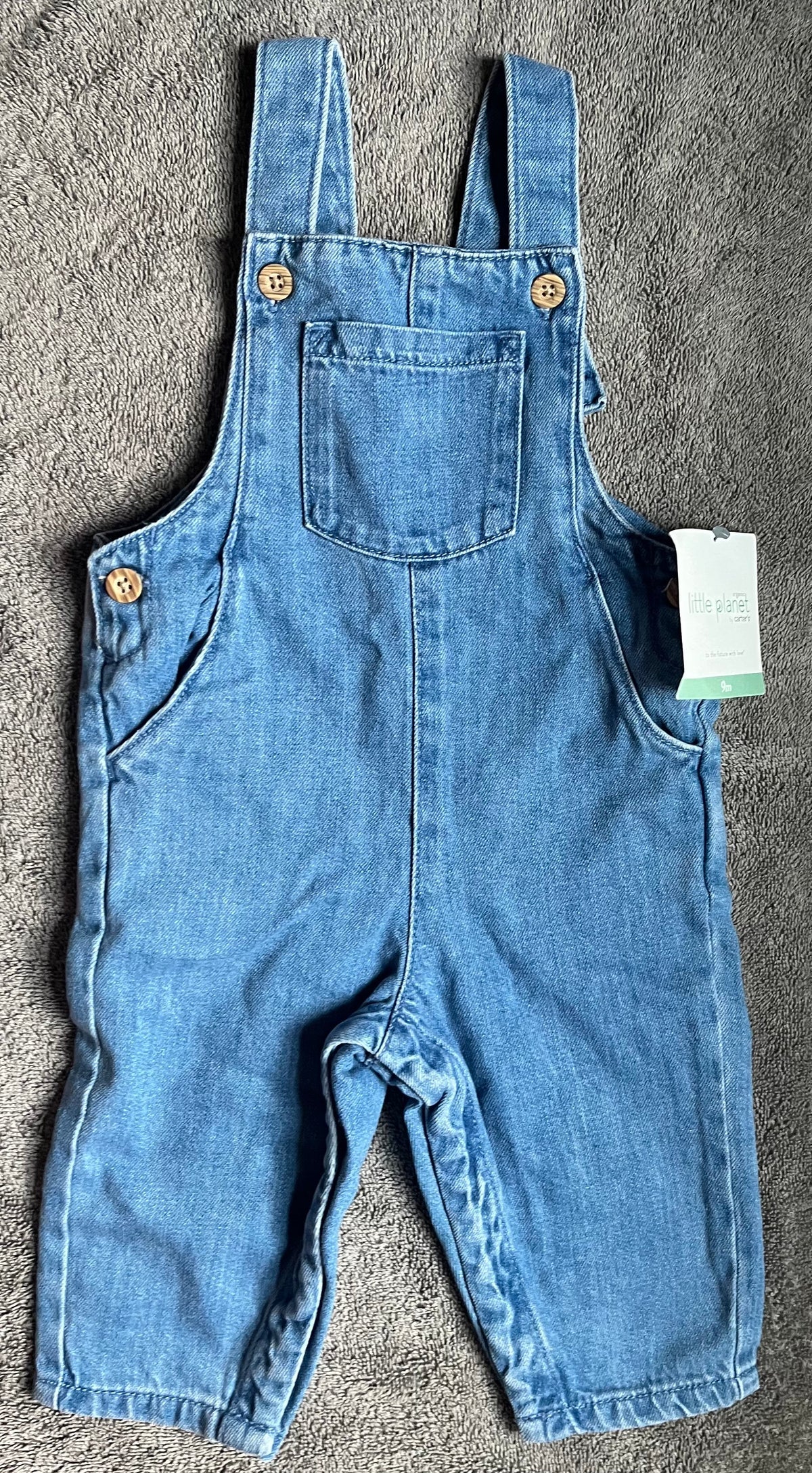 Seller #13 REDUCED Little Planet by Carter’s girls 9 months denim overalls NWT
