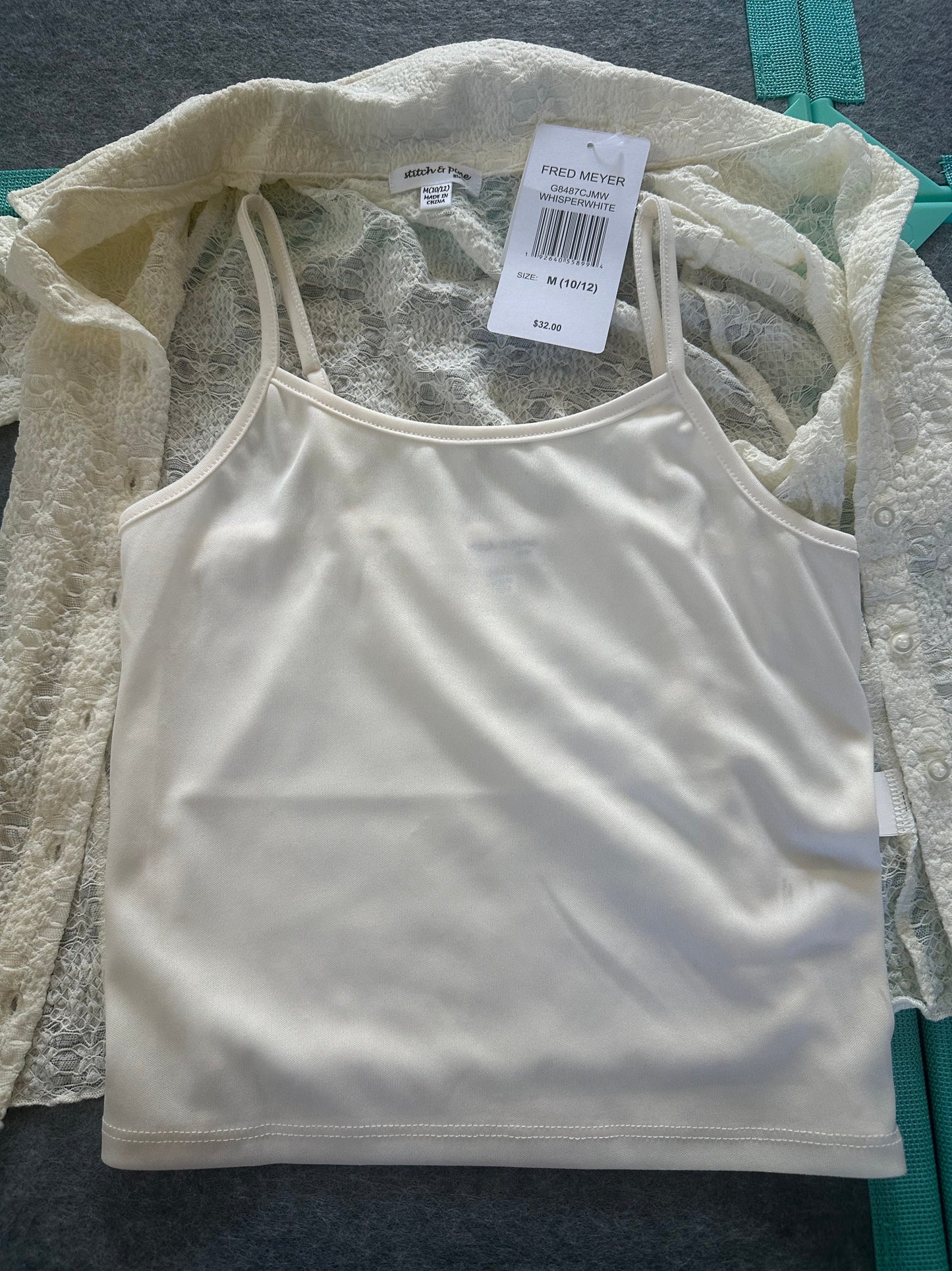 #77 NWT Stitch & Pine Sheer Button-Up, Girls 10/12