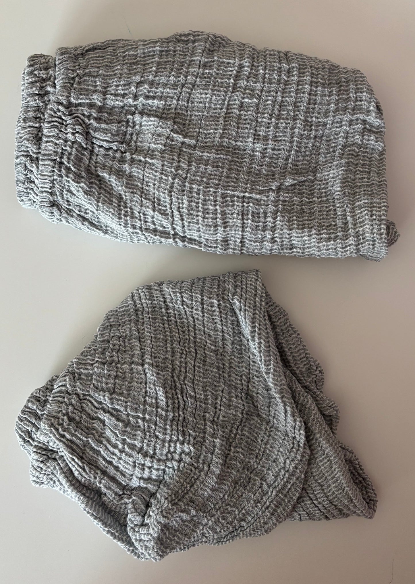 #70 (2) Gray and white stripe changing pad cover