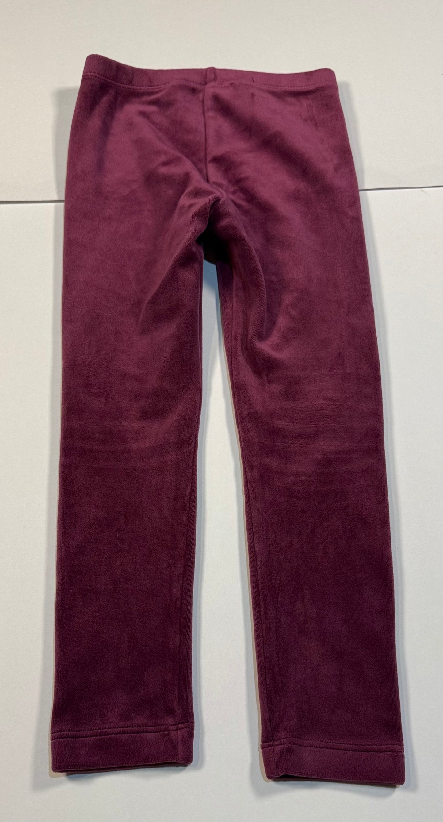 #180 Girls 5 Tea Purple Velour Leggings