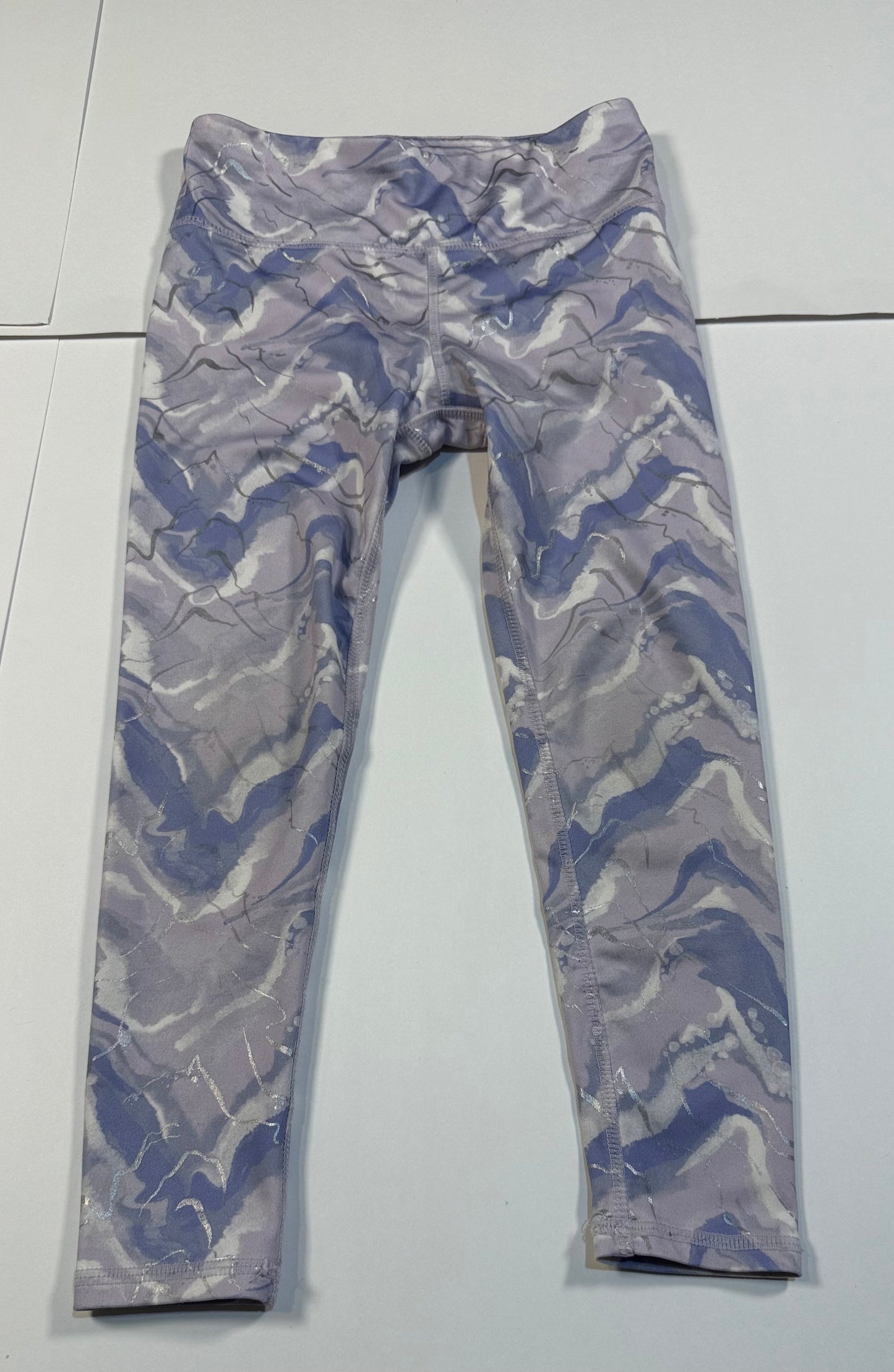 #180 Girls XS 4/5 Athletic Leggings Bundle -members mark print and MTA Sports Pink and Purple