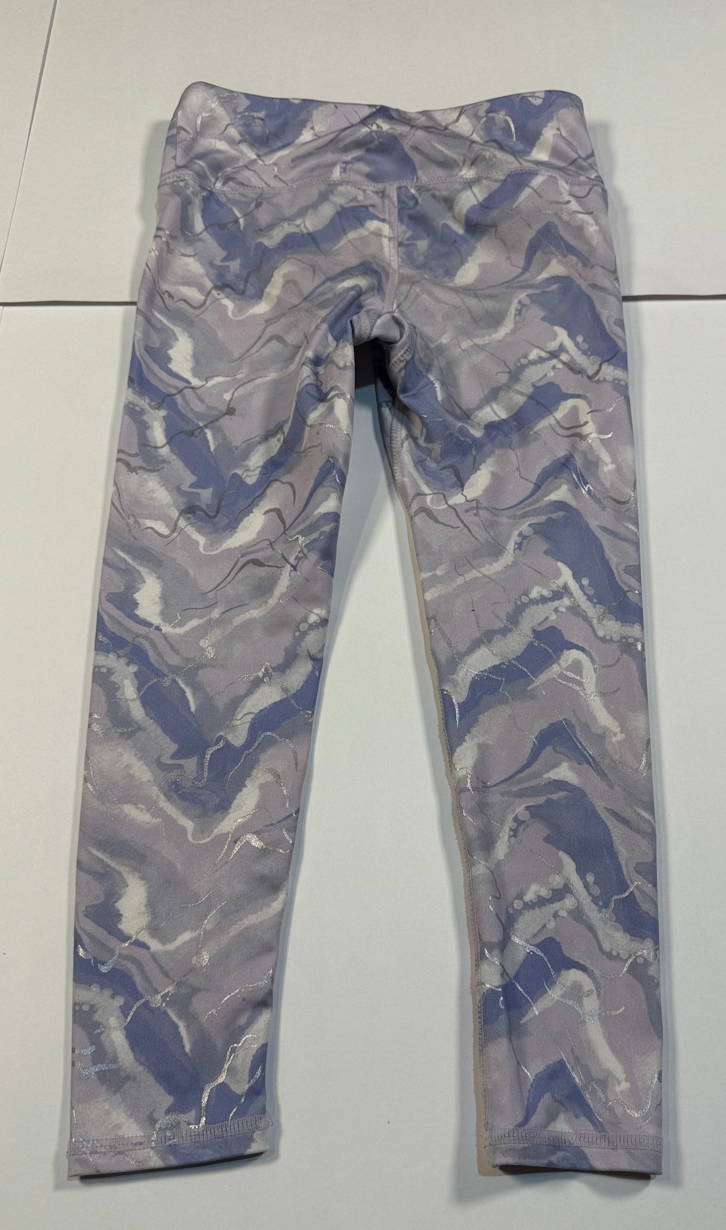 #180 Girls XS 4/5 Athletic Leggings Bundle -members mark print and MTA Sports Pink and Purple