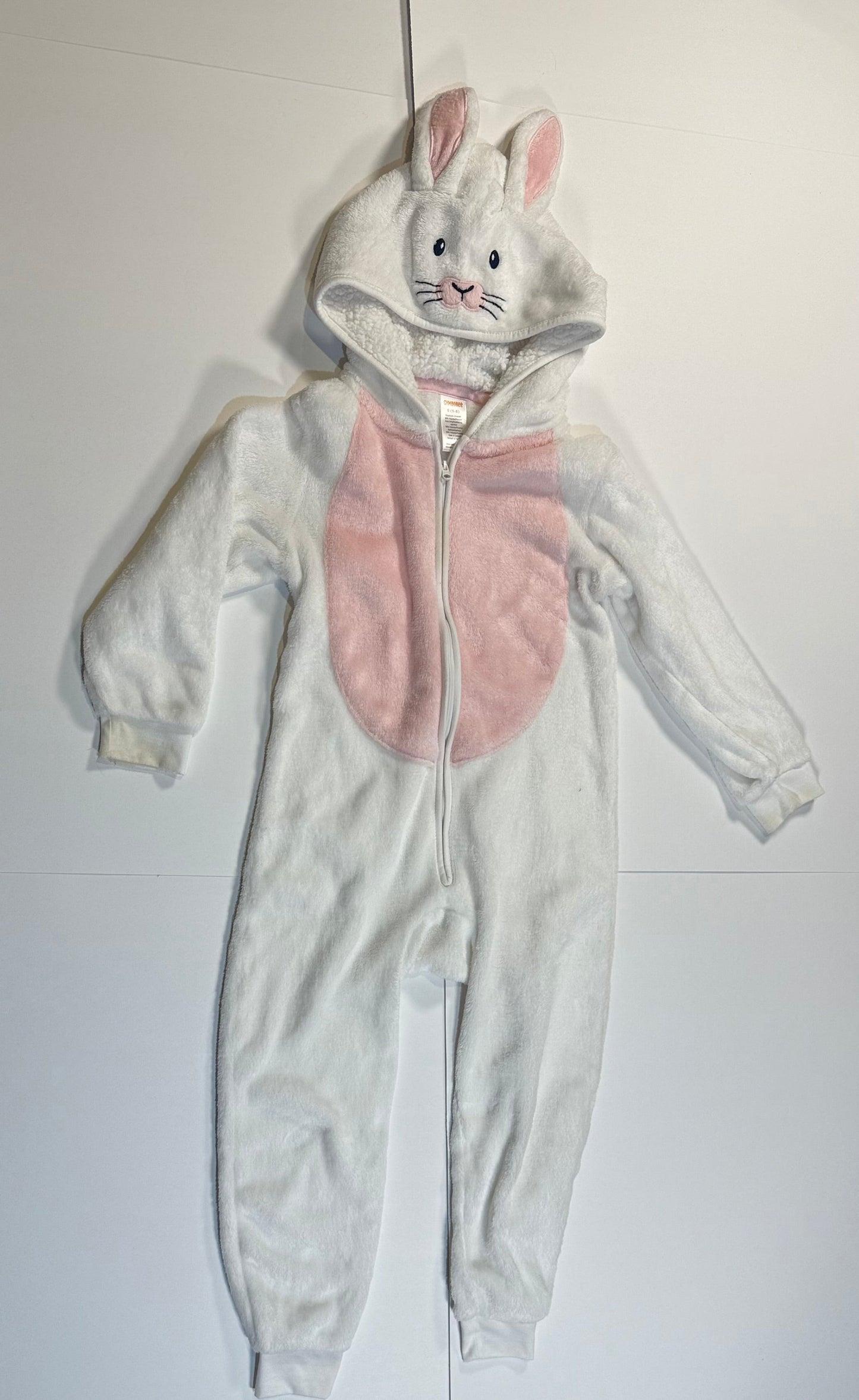 #180 Unisex Small 5/6 Gymboree Bunny fleece pajama with zipper and hood (2 available)