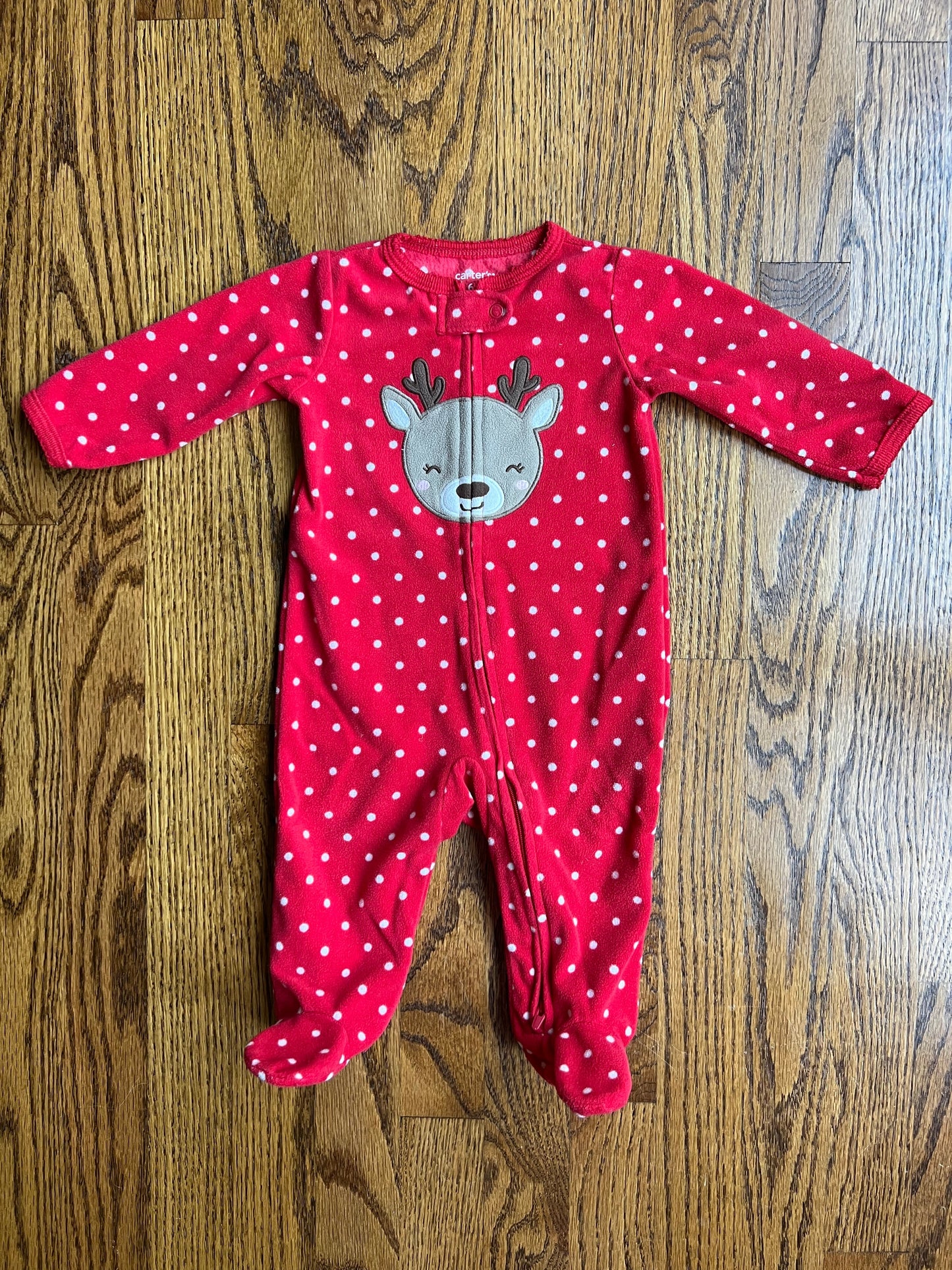 Seller #115 - Carters Baby Girl 6M Red Reindeer Christmas Sleeper, EUC
