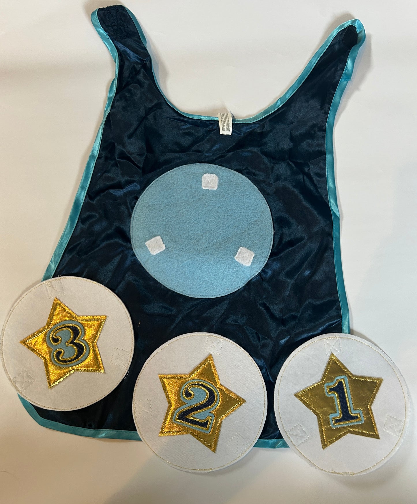 Seller #35 birthday cape with Velcro numbers