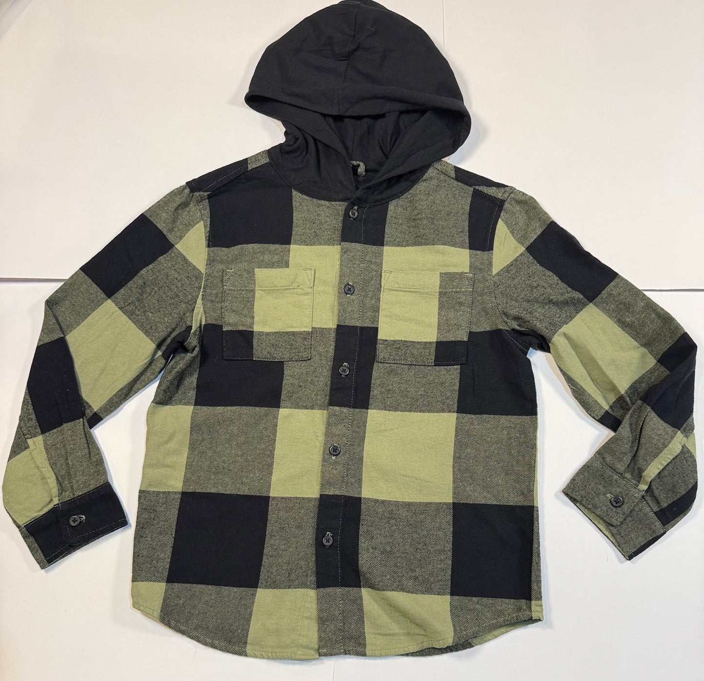 #180 Boys Medium 8 Cat & Jack NWOT Long Sleeve Flannel Hoodie Shacket