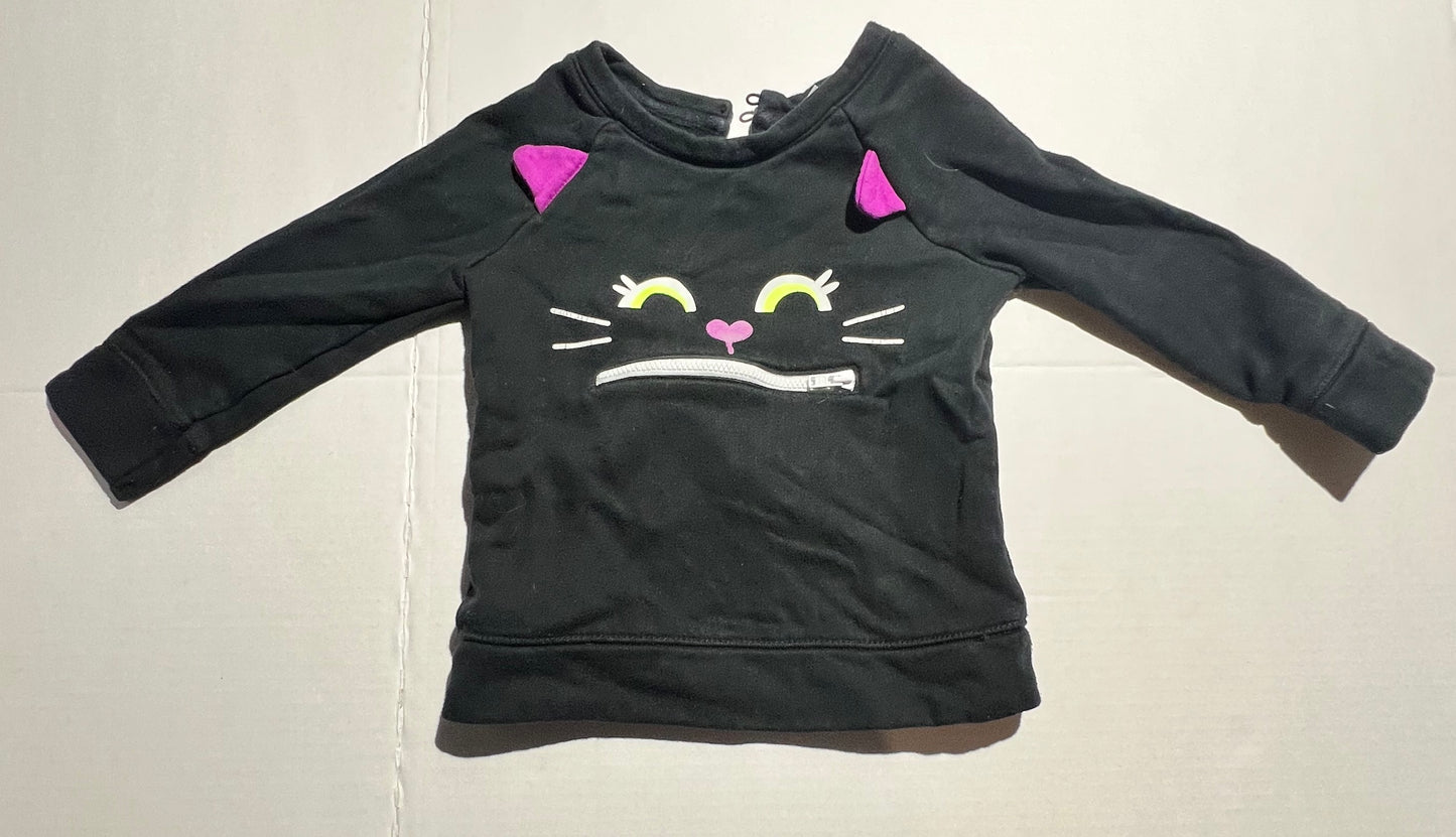 #98 Girls Halloween Cat Sweater - 24mo