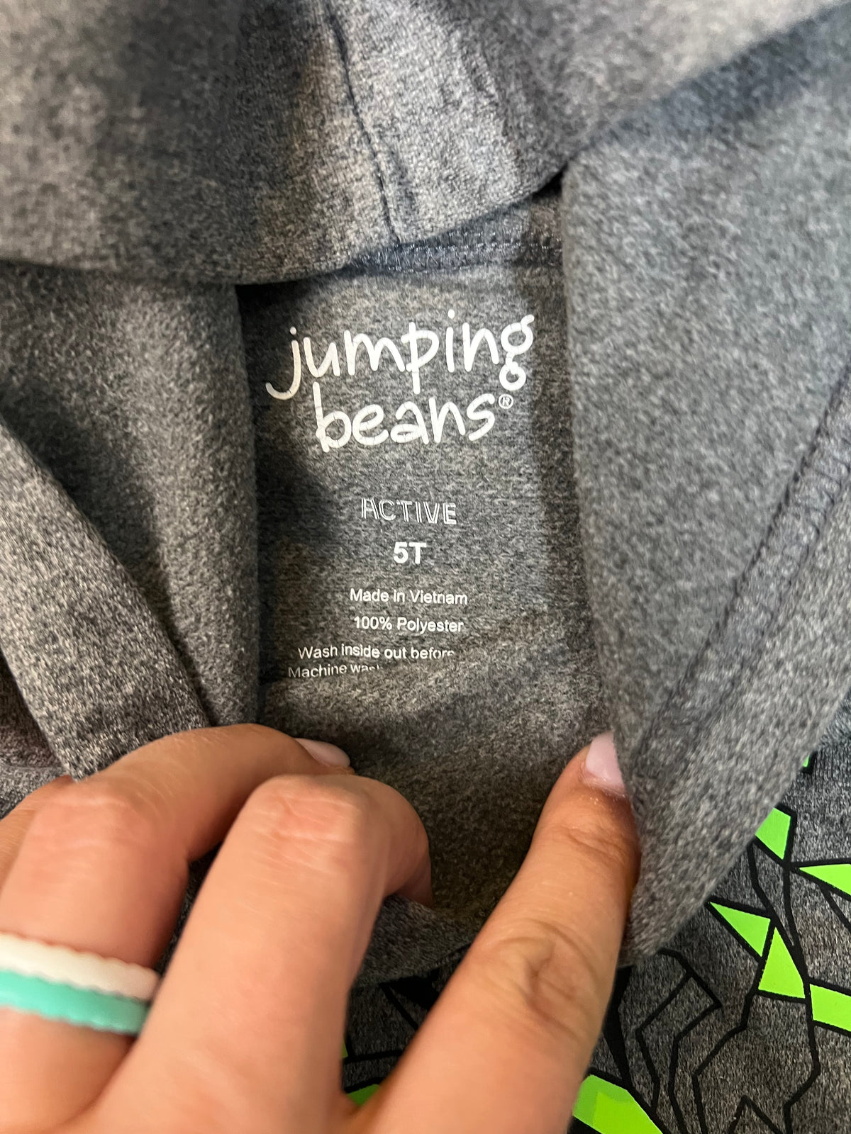 Seller #184 - Boys 5T - Jumping Bean Active Gray pull over hoodie dinosaur