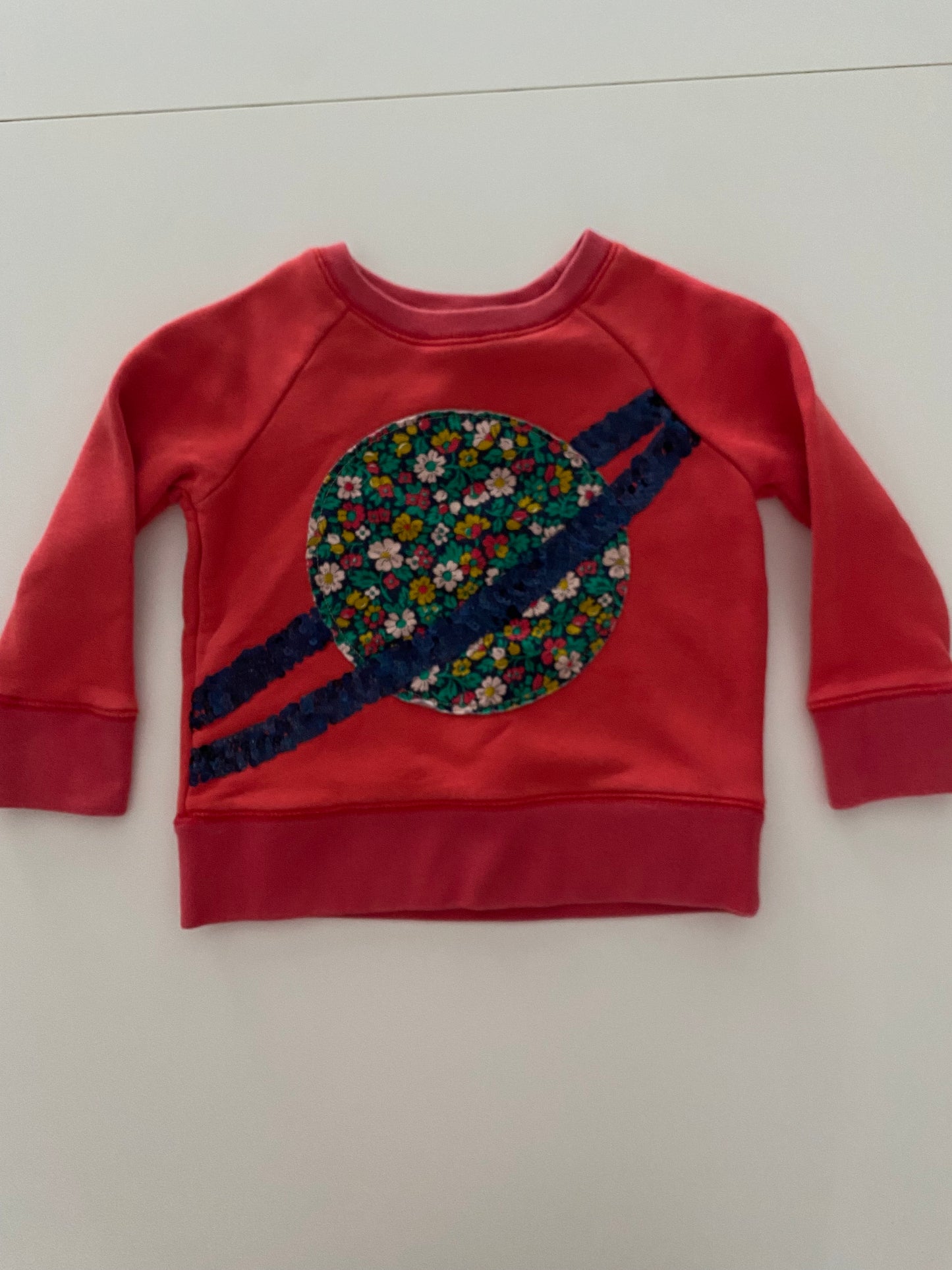 #117- Girls 4T, Boden red planet sweatshirt, GUC
