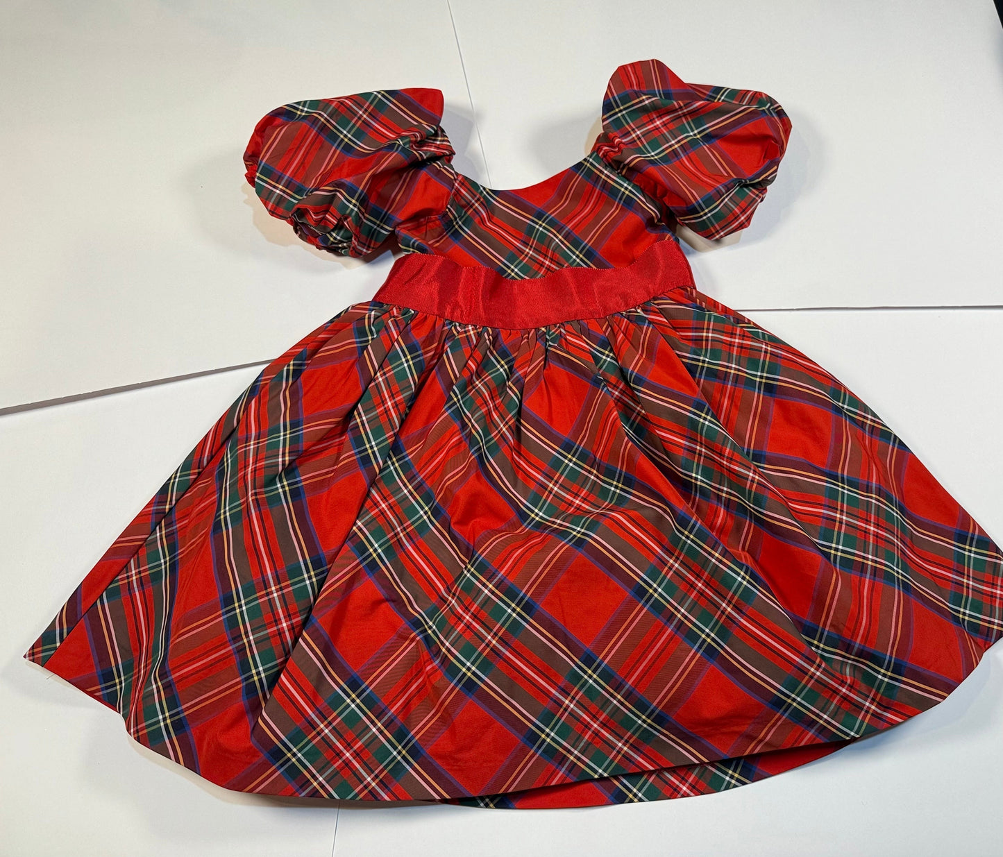 #180 Girls 3 Janie & Jack Holiday Tartan Twirl Dress (1 of 2 available)
