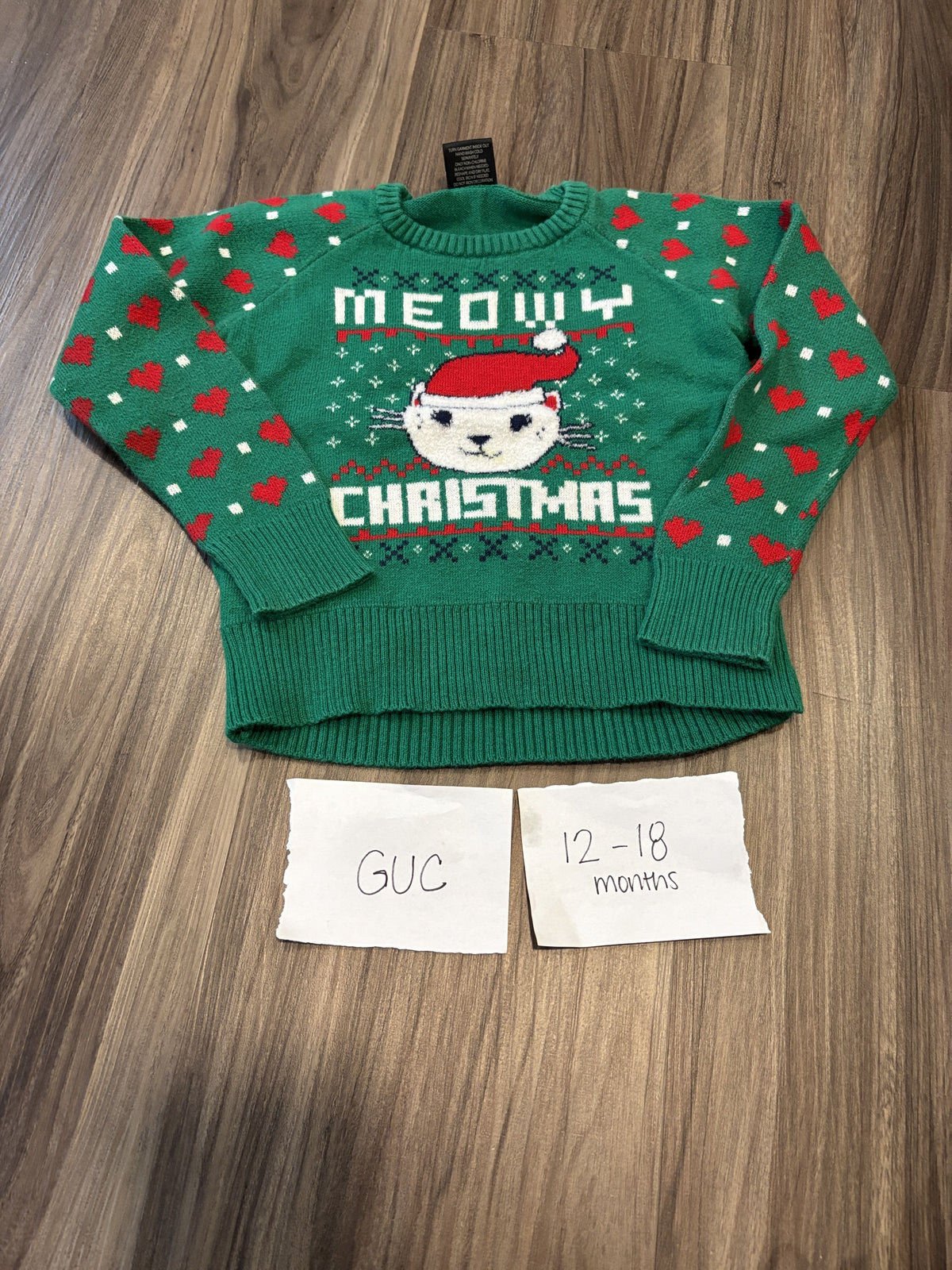 #138 - 12-18 Mo GUC Meowy Christmas Sweater