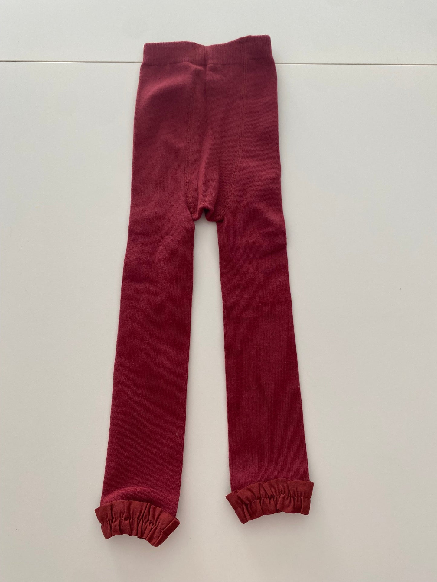 #117- Girls 2T-4T, Ruffle Butts maroon footless tights, EUC,*reduced*