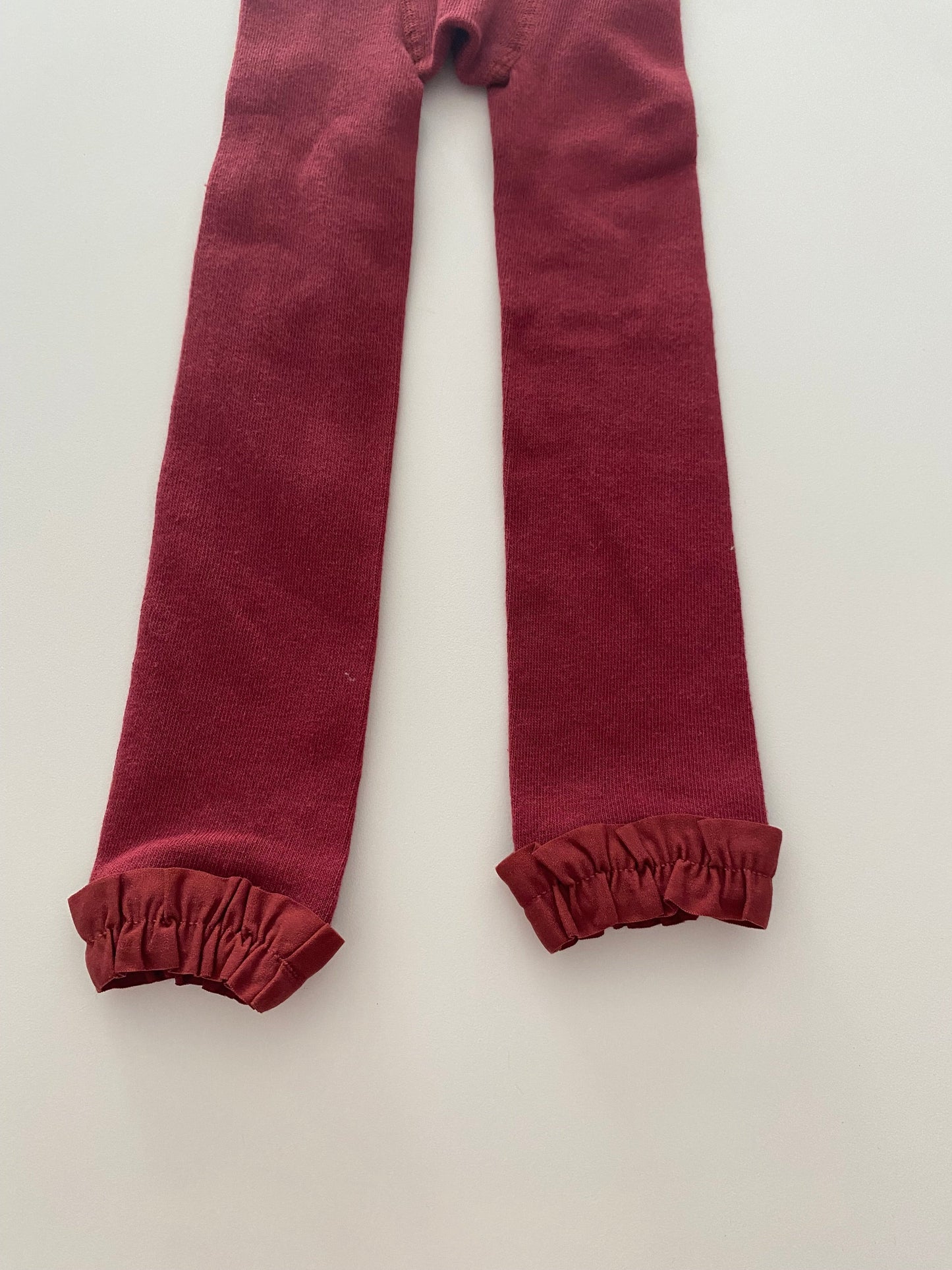 #117- Girls 2T-4T, Ruffle Butts maroon footless tights, EUC,*reduced*