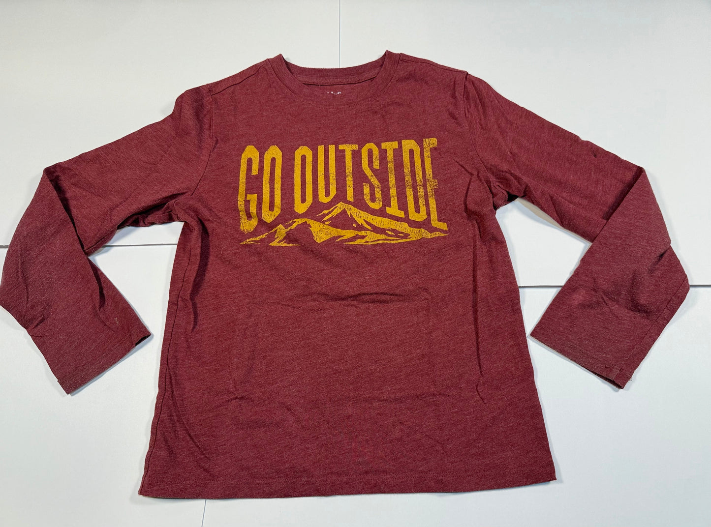 #180 Boys Medium 8 Outdoor Long Sleeve Bundle - Old Navy (Explore)and Cat & Jack (Go Outside and Brave & Kind)