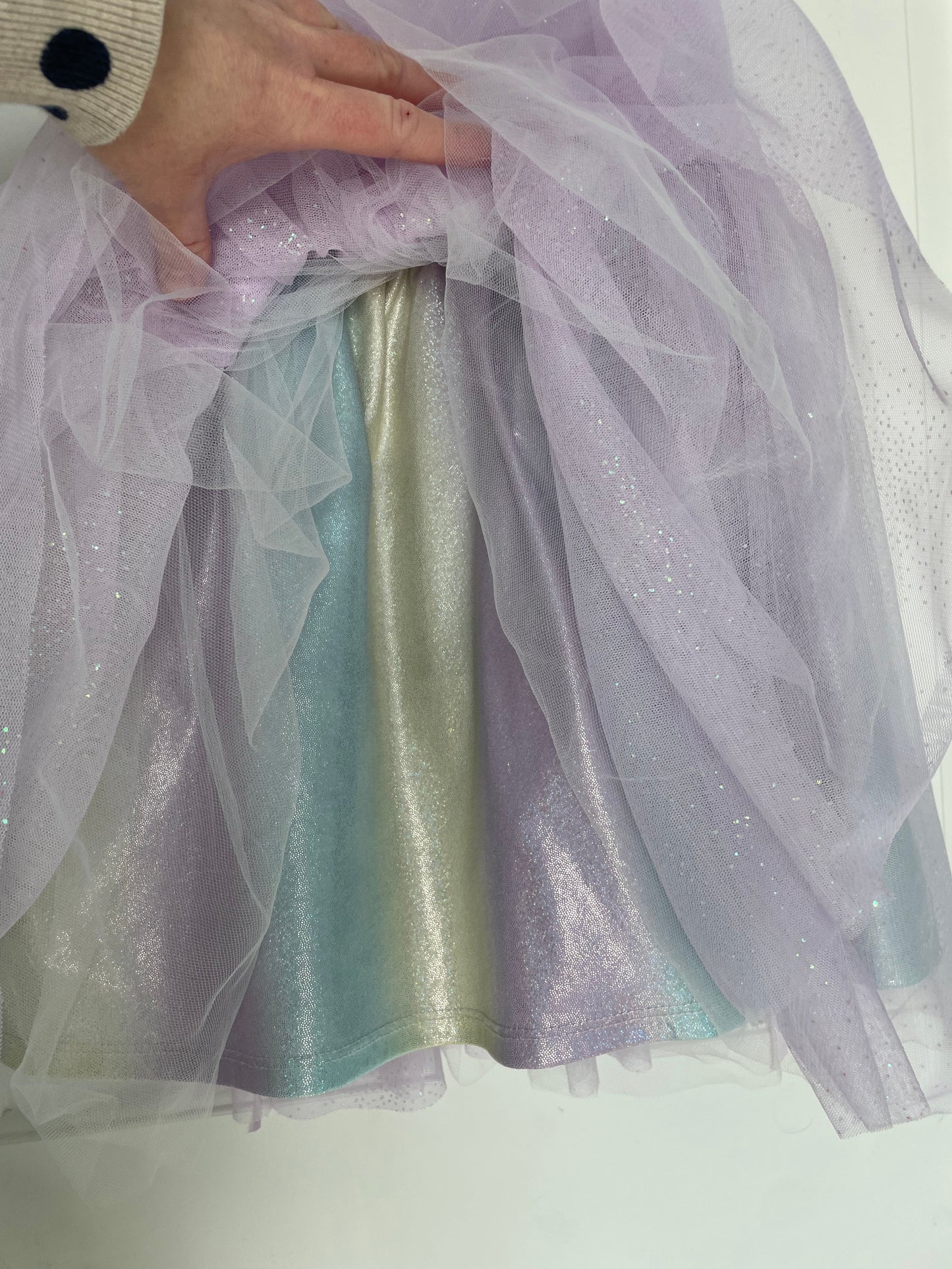 #5 Girls purple shimmery tuile dress, size 5